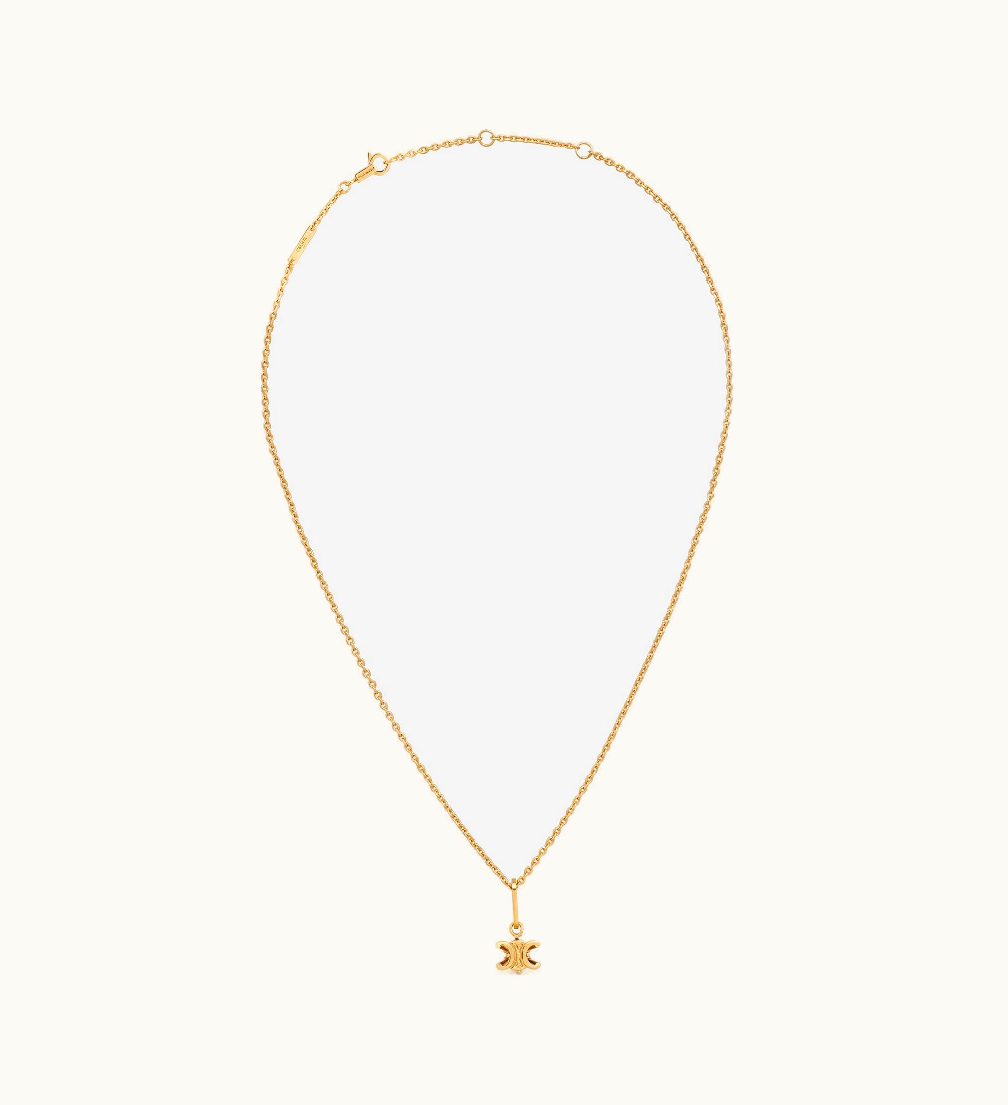 Celine Celine Triomphe Solitaire Necklace In Brass With Gold Finish - Gold