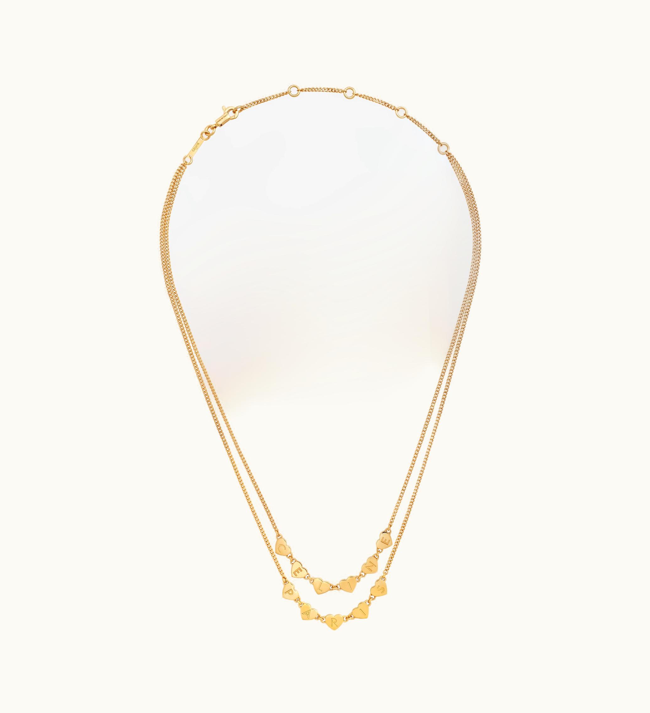Celine Cœur Celine Double Necklace In Brass With Gold Finish - Gold