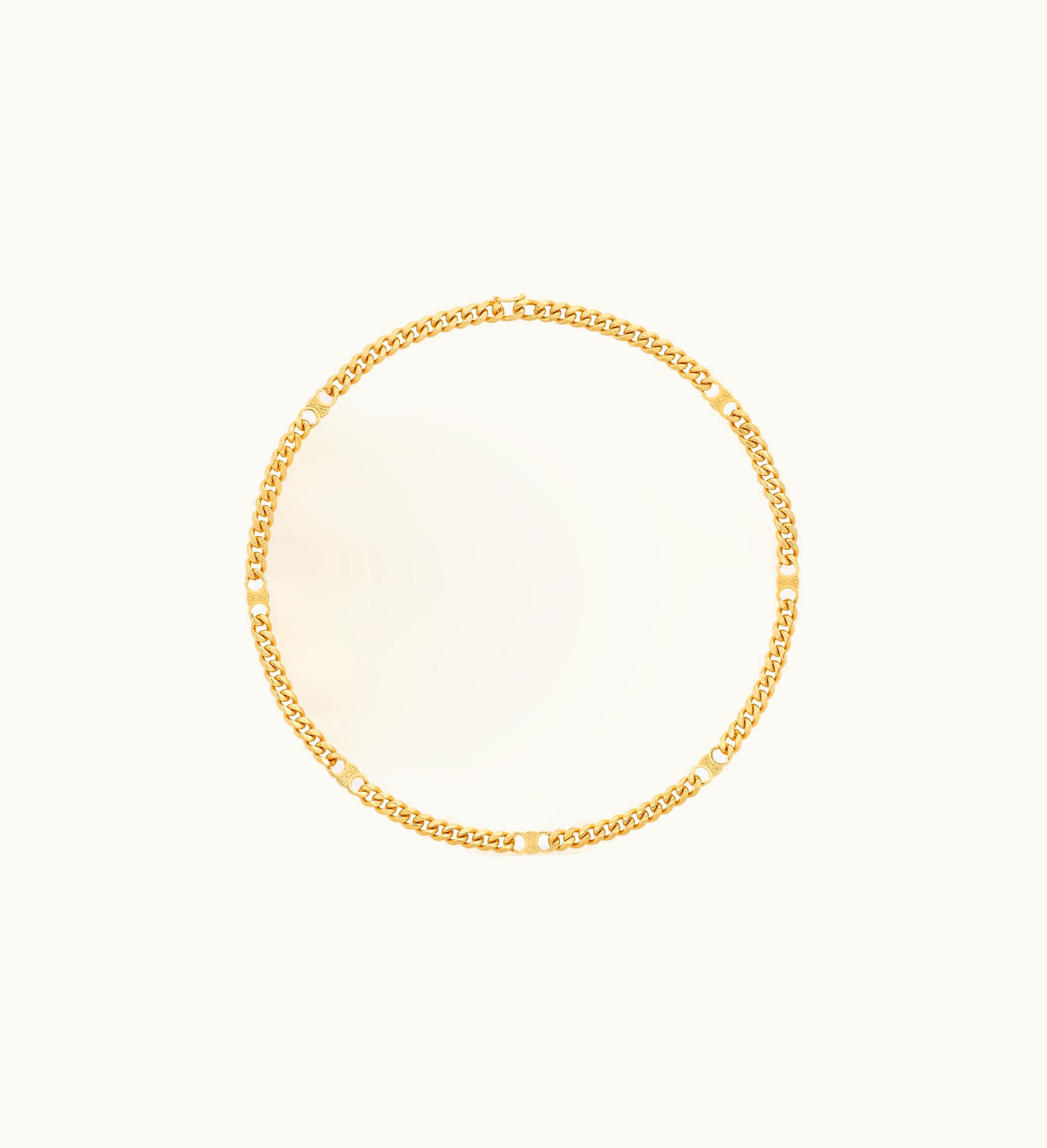 Celine Celine Triomphe Small Gourmette Necklace In Brass With Gold Finish - Gold