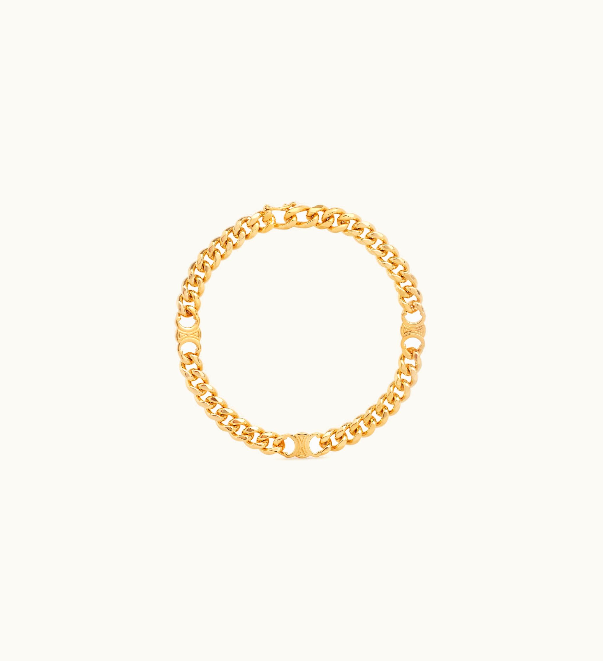 Celine Celine Triomphe Small Gourmette Bracelet In Brass With Gold Finish - Gold