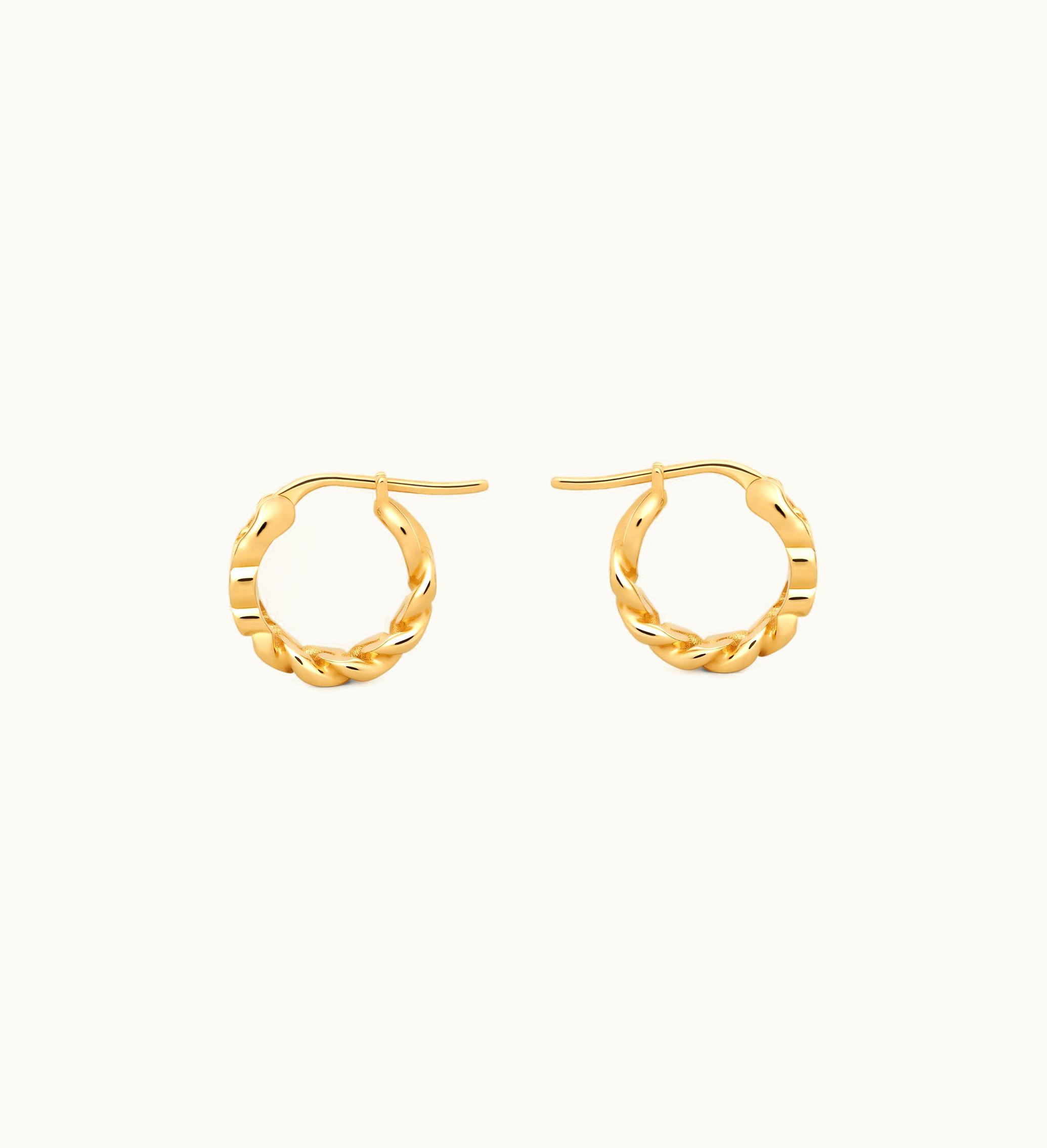Celine Celine Triomphe Small Gourmette Hoops In Brass With Gold Finish - Gold