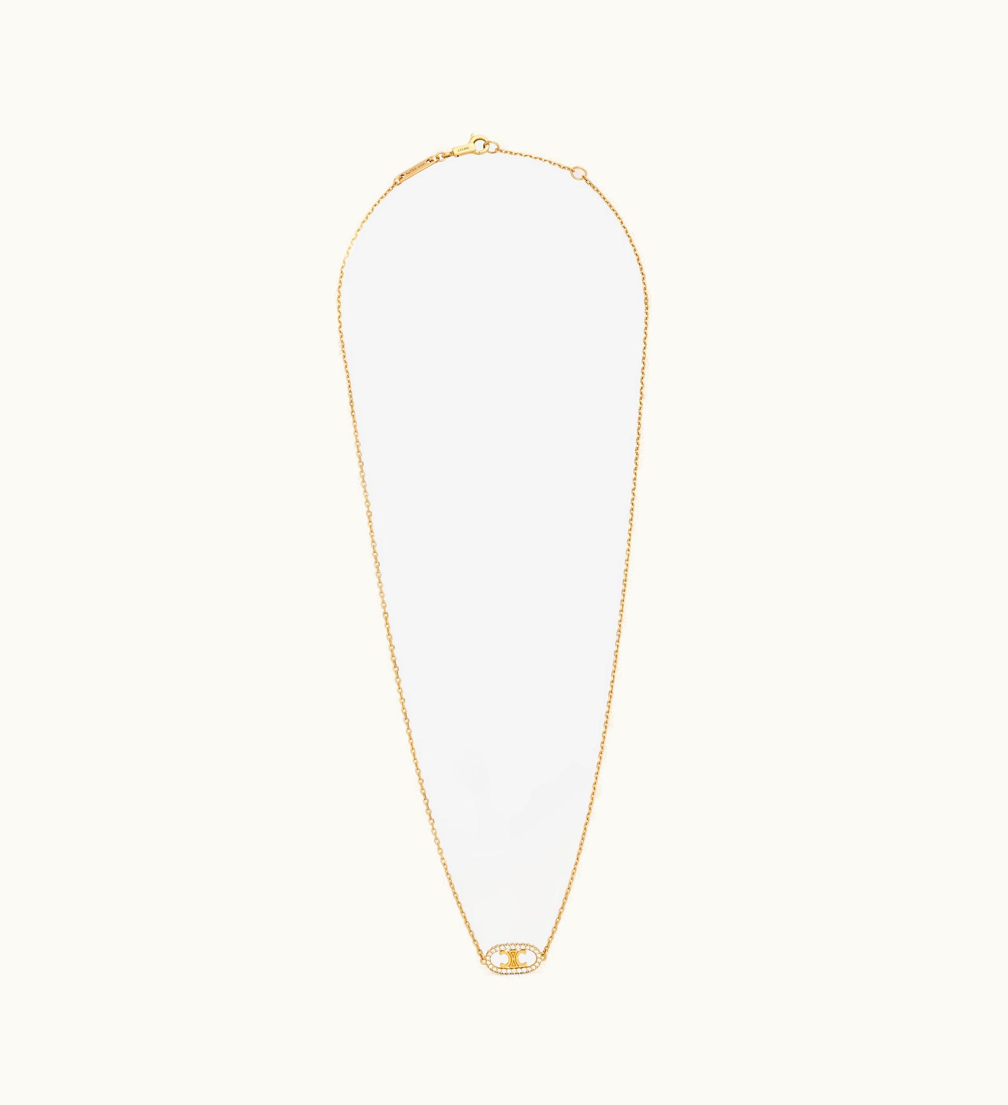 Celine Celine Maillon Triomphe Necklace In Yellow Gold And Diamonds - Yellow Gold & White