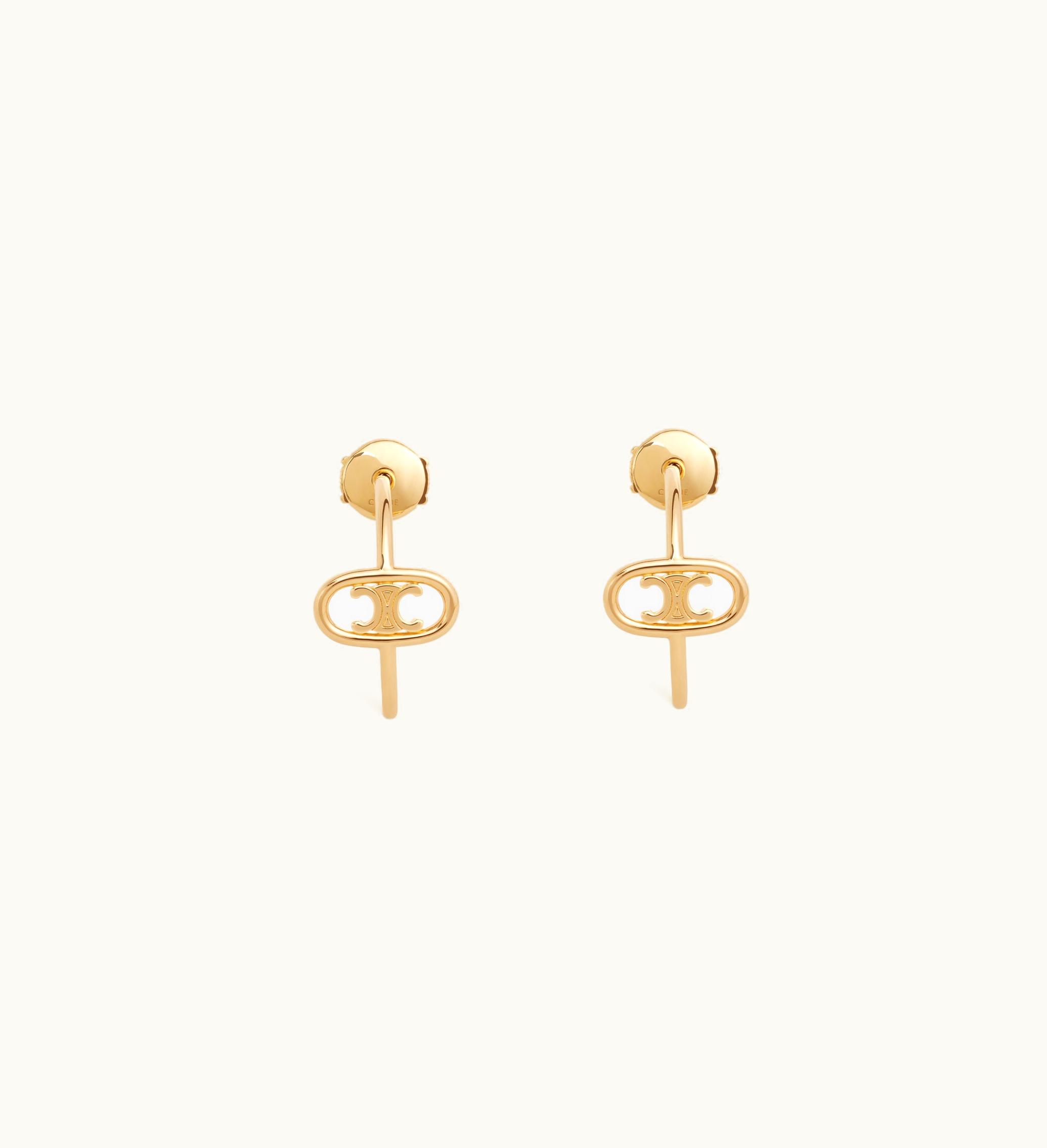 Celine Celine Maillon Triomphe Hoops In Yellow Gold - Yellow Gold