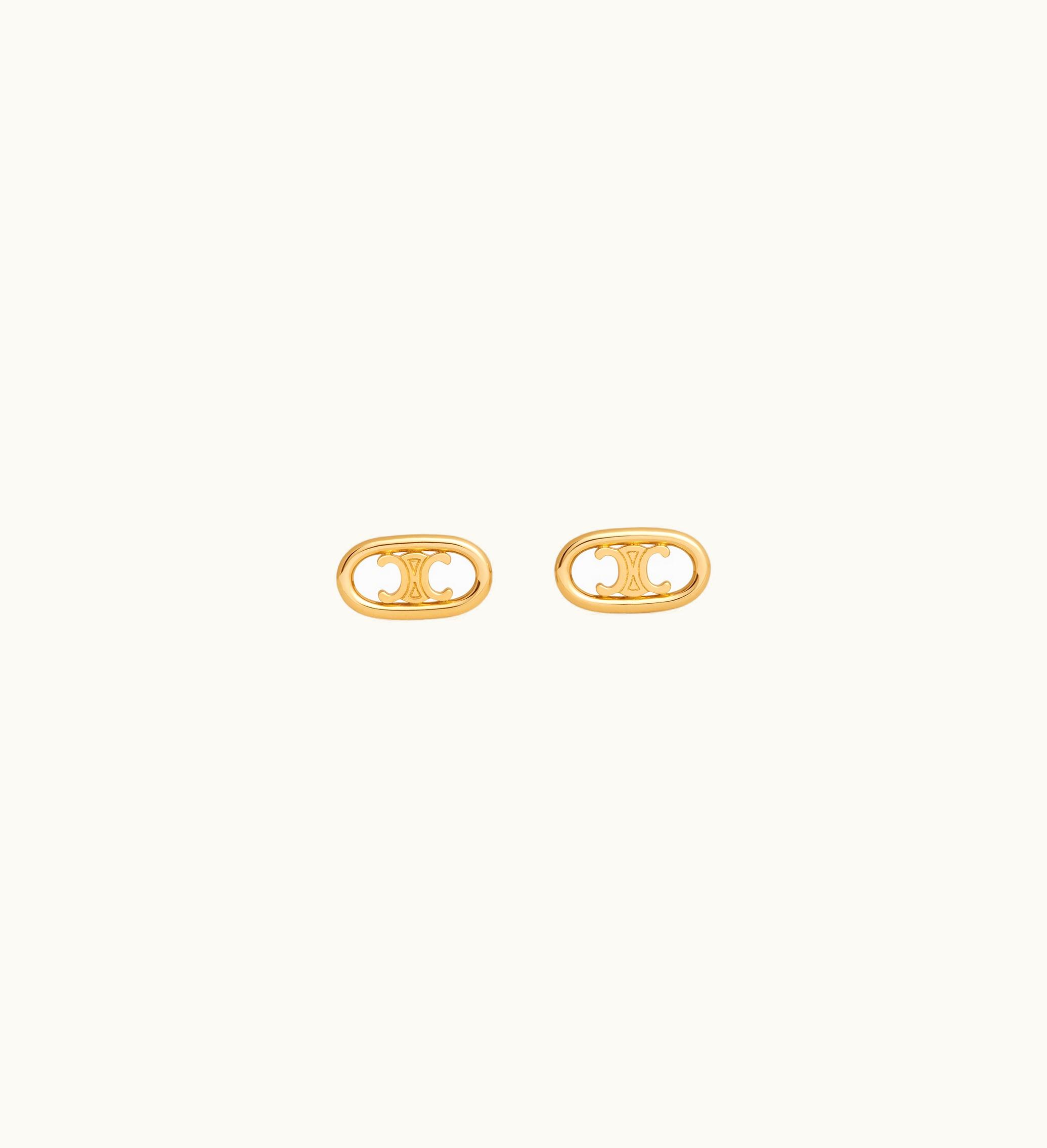 Celine Celine Maillon Triomphe Studs In Yellow Gold - Yellow Gold