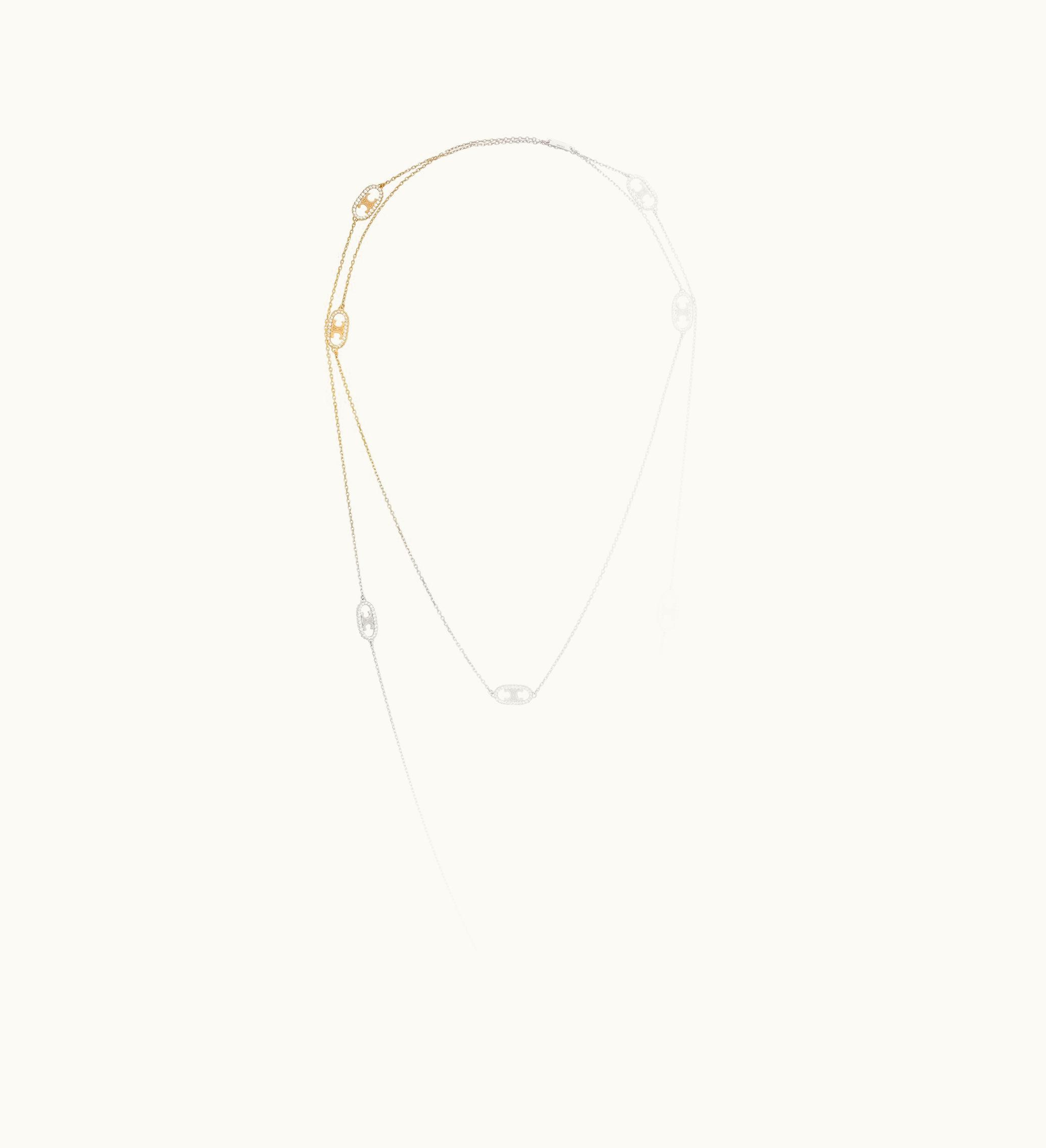 Celine Celine Maillon Triomphe Sautoir In Yellow Gold And Diamonds - Yellow Gold & White