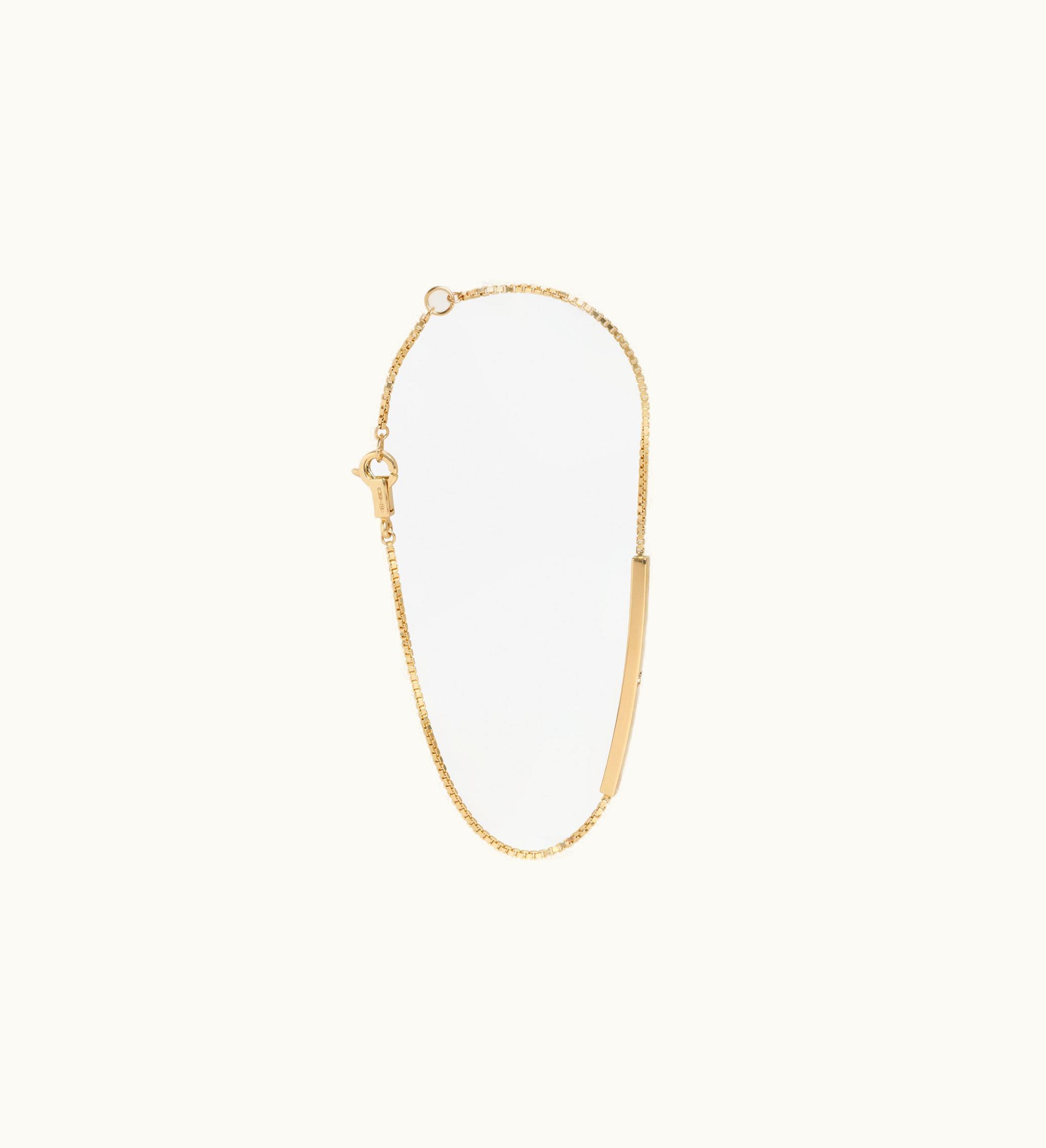 Celine Celine Sentimental Straight Bracelet In Yellow Gold And Diamond - Yellow Gold & White