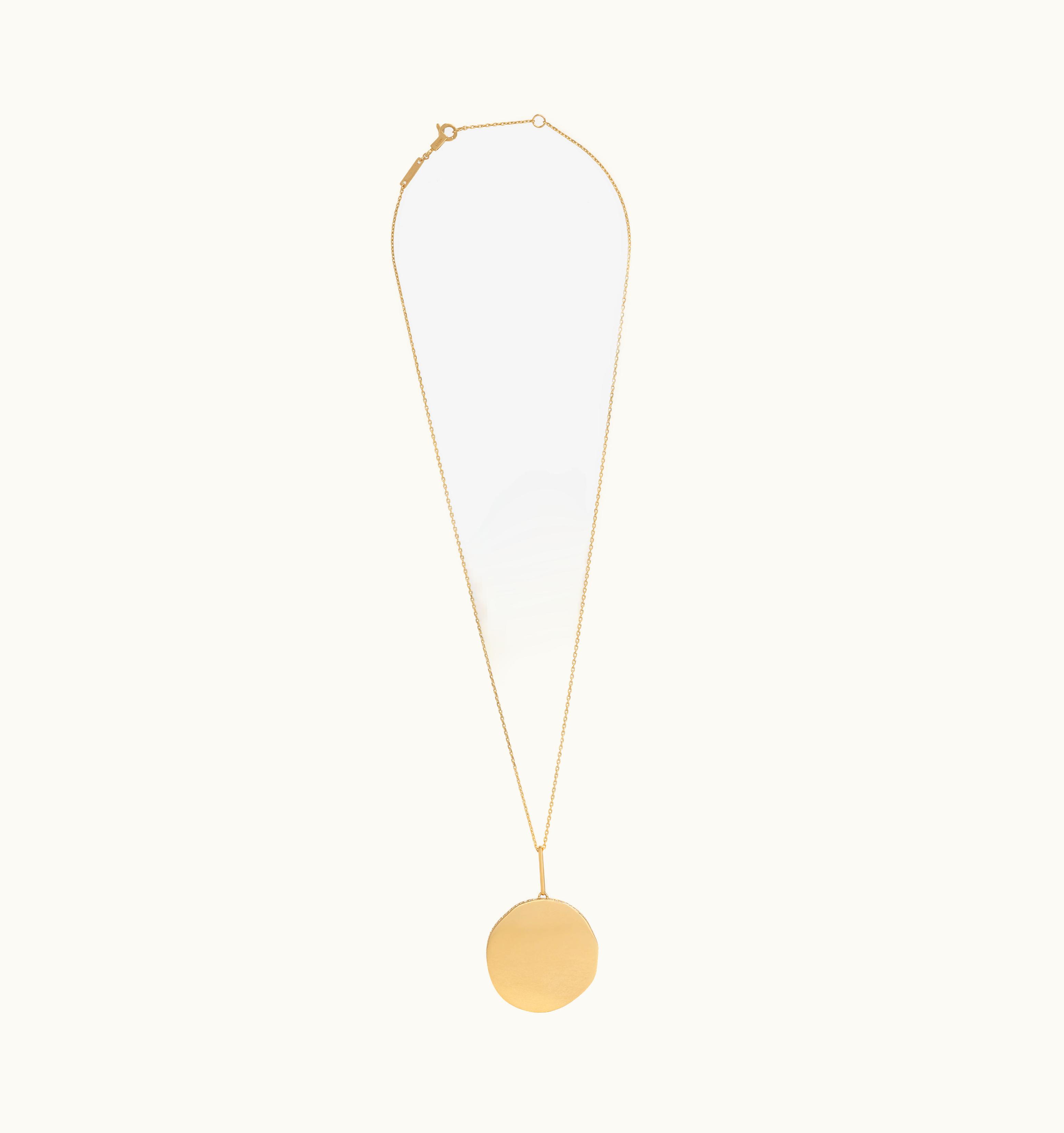 Celine Medaille Celine Large Necklace In Yellow Gold And Diamonds - Yellow Gold & White