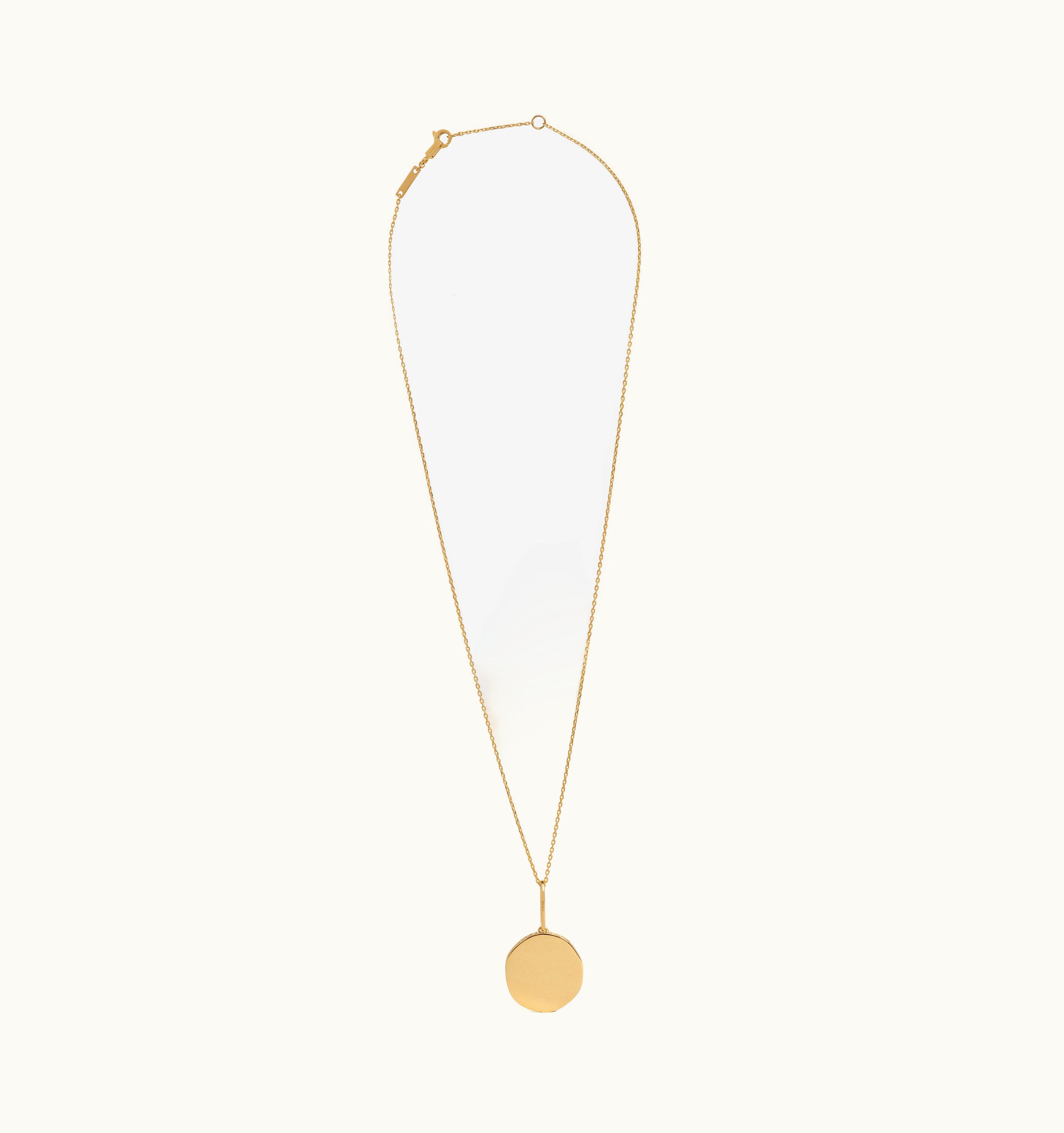 Celine Medaille Celine Small Necklace In Yellow Gold And Diamonds - Yellow Gold & White