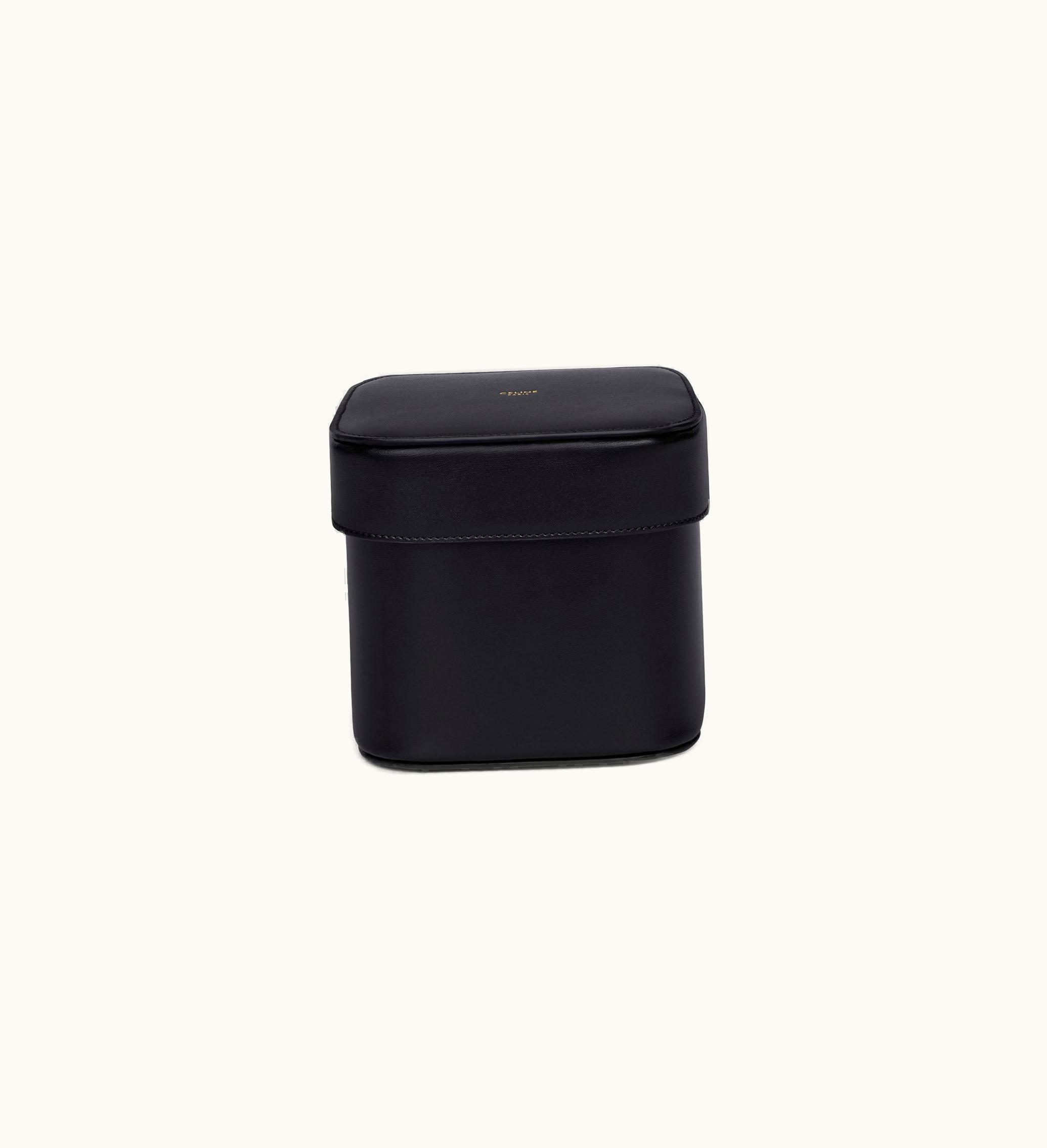 Celine Celine Medium Box In Shiny Calfskin - Black