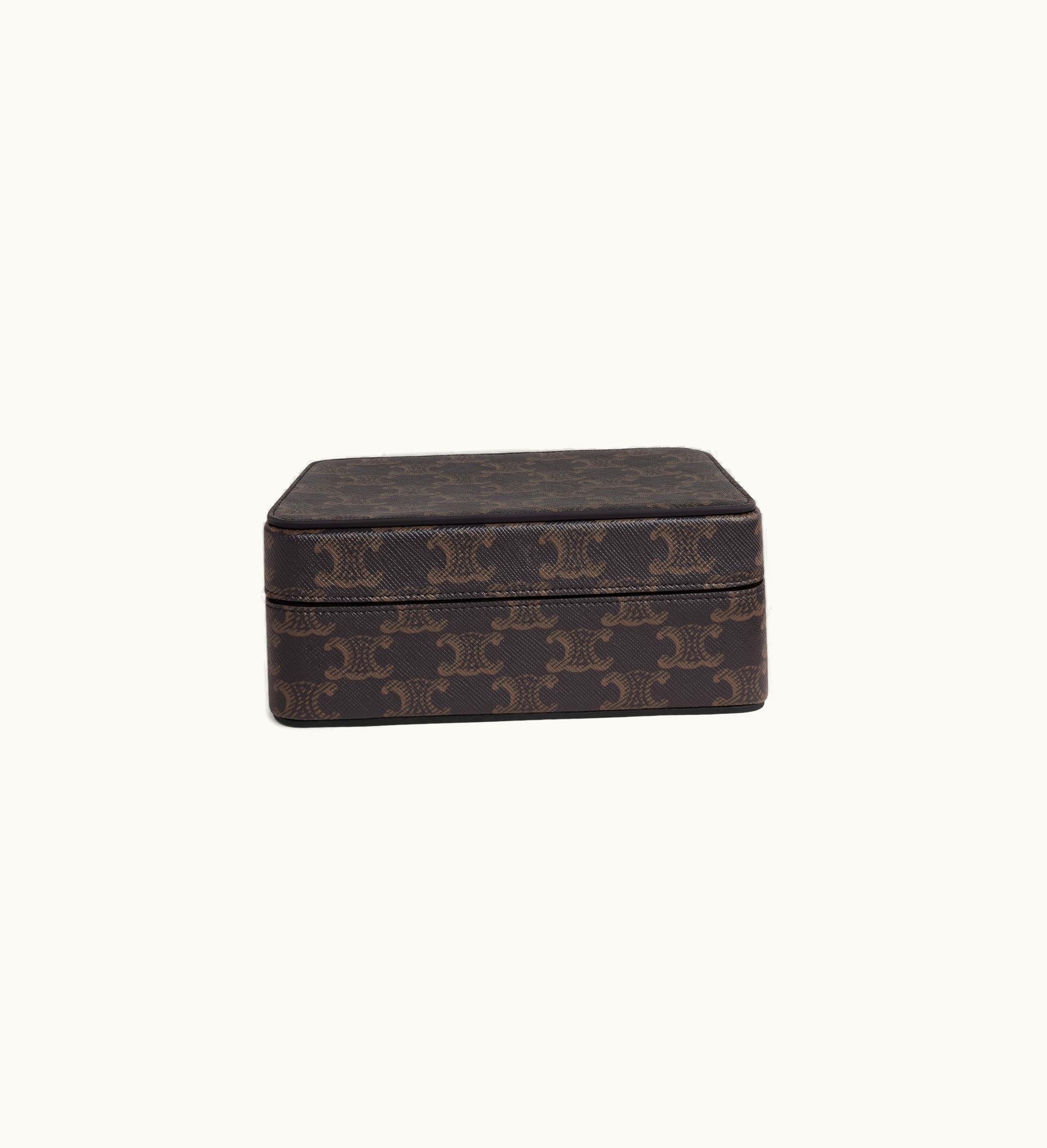 Celine Celine Rectangular Box In Triomphe Canvas - Black / Tan