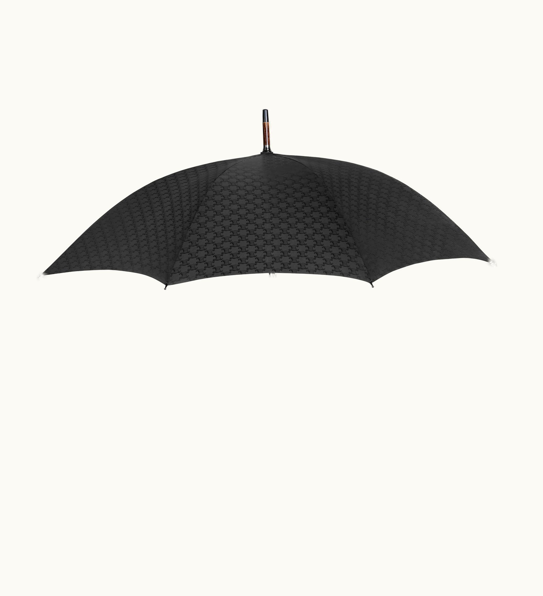 Celine Celine Umbrella In Triomphe Jacquard Textile - Black
