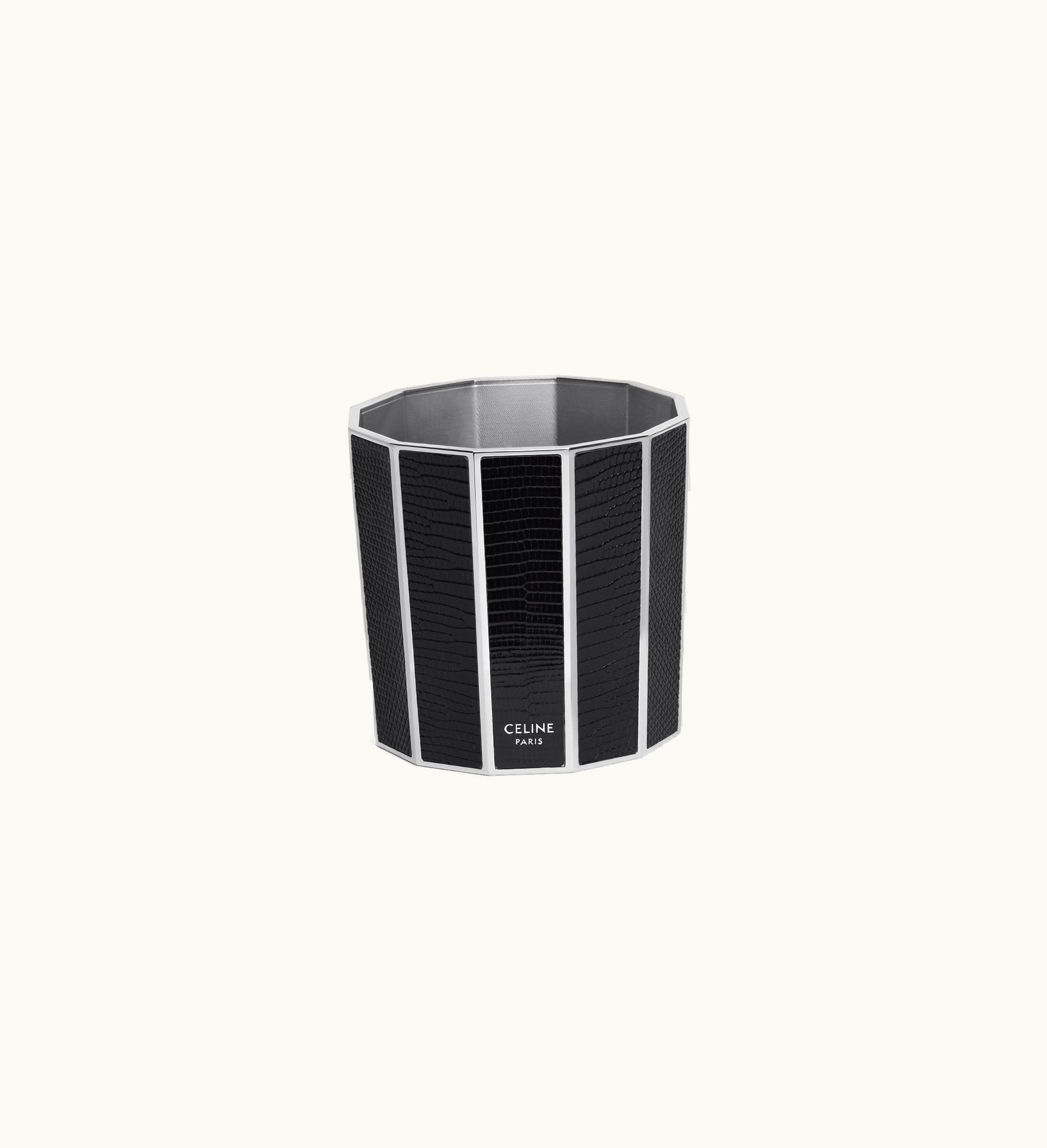 Celine Celine Candle Holder In Steel And Lizard - Black