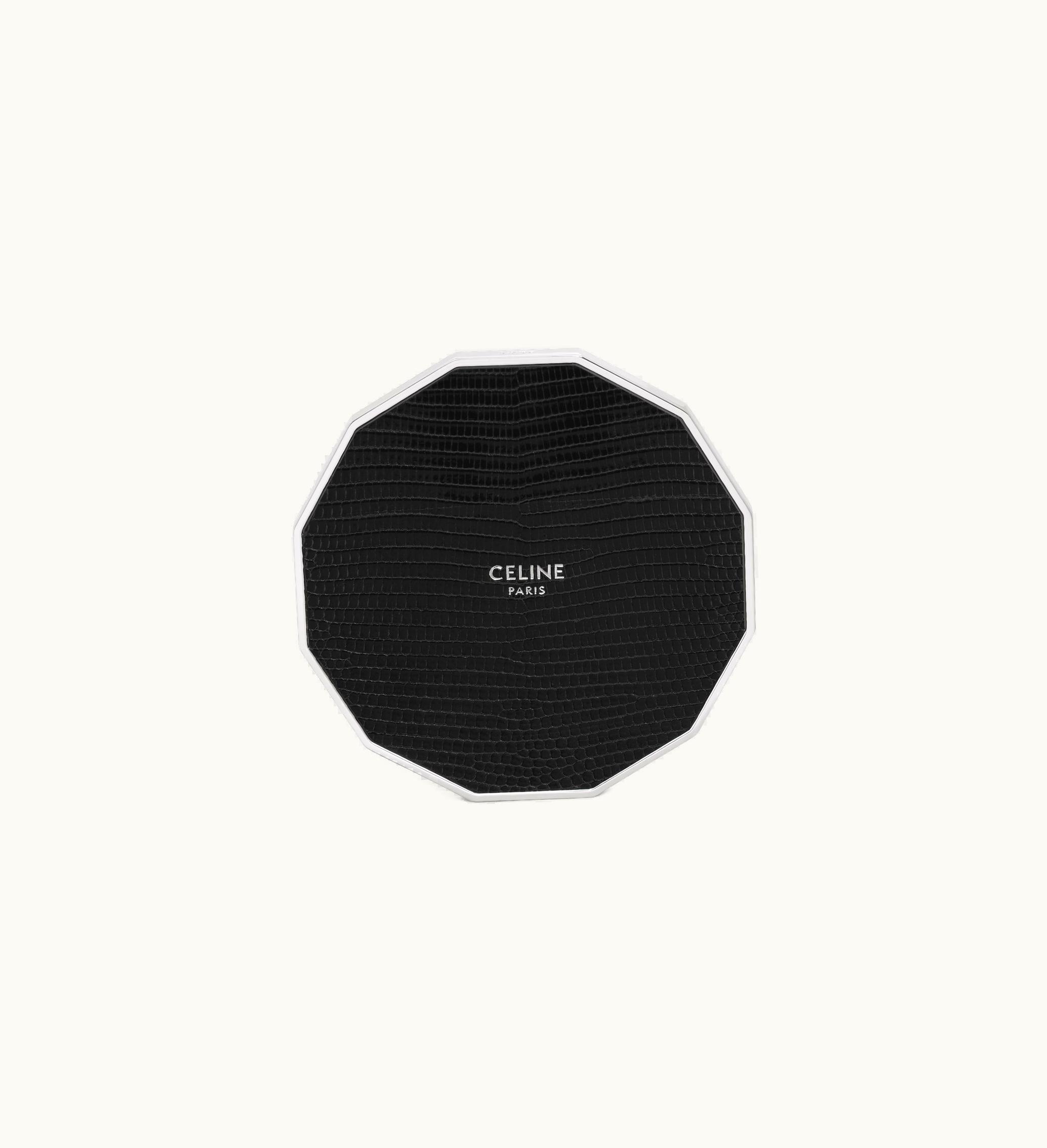 Celine Celine Candle Lid In Steel And Lizard - Black