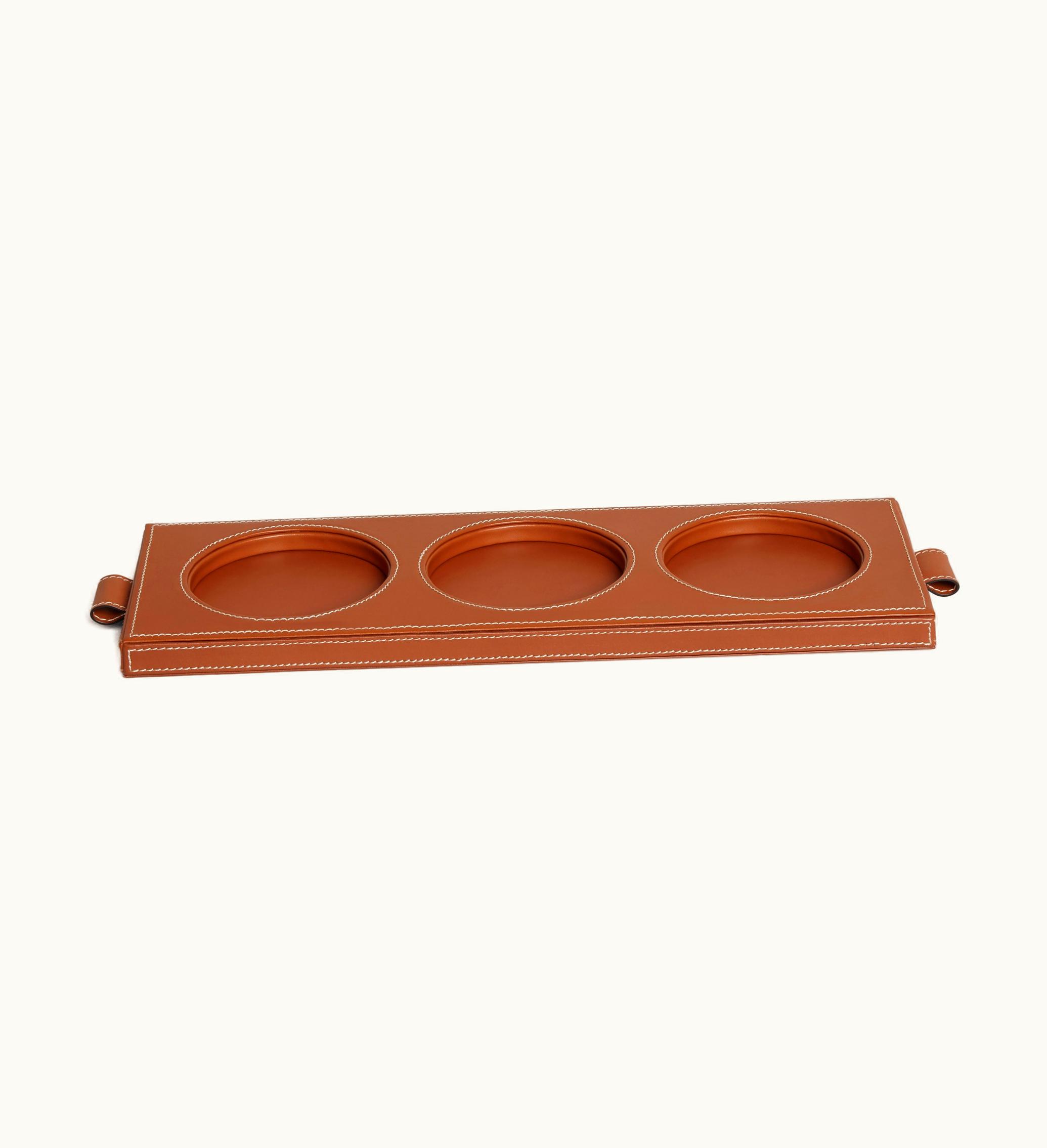 Celine Celine Candle Tray In Smooth Calfskin - Tan