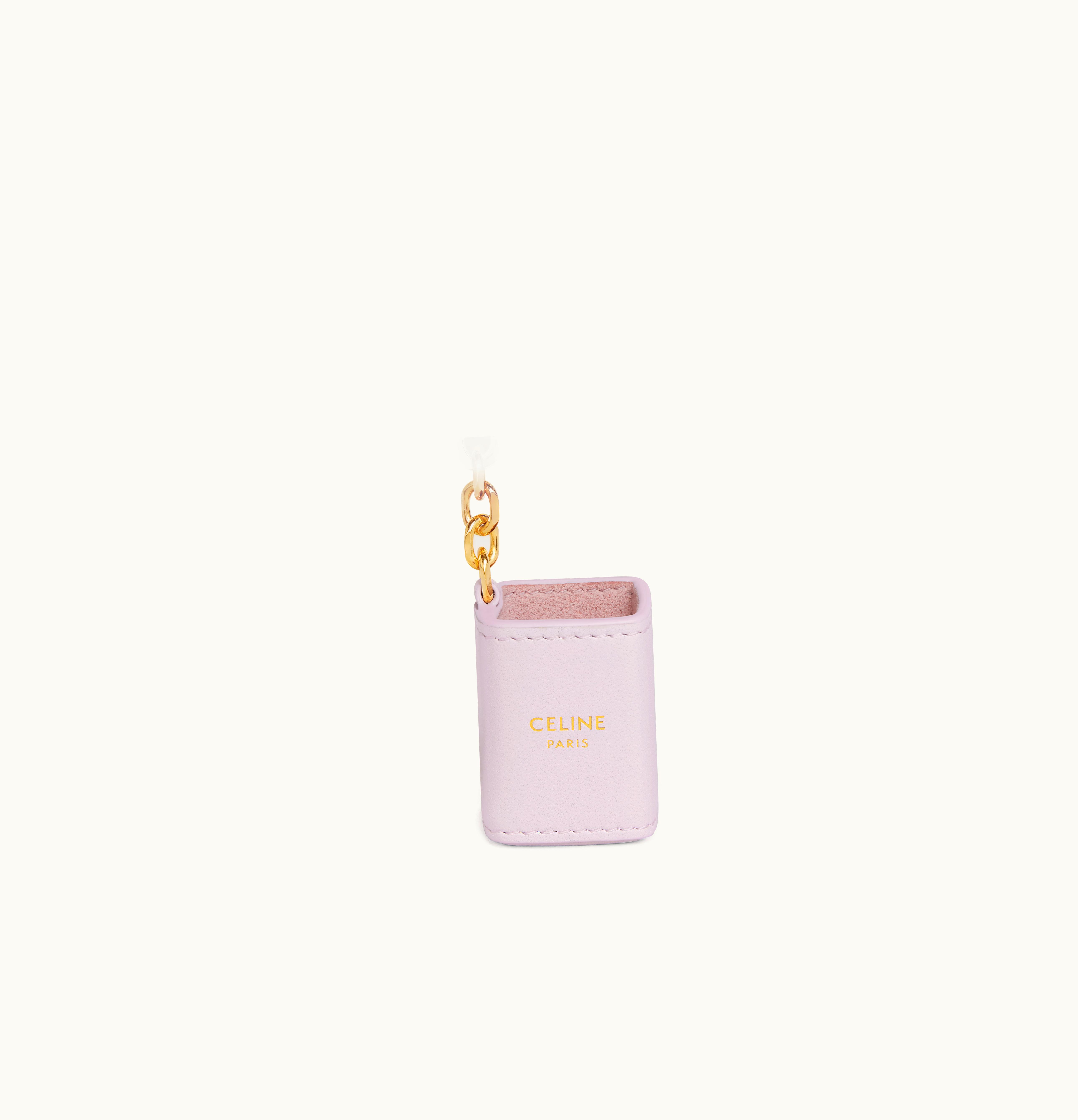 Celine Celine Miniature Perfume Holder Charm In Lambskin - Peony