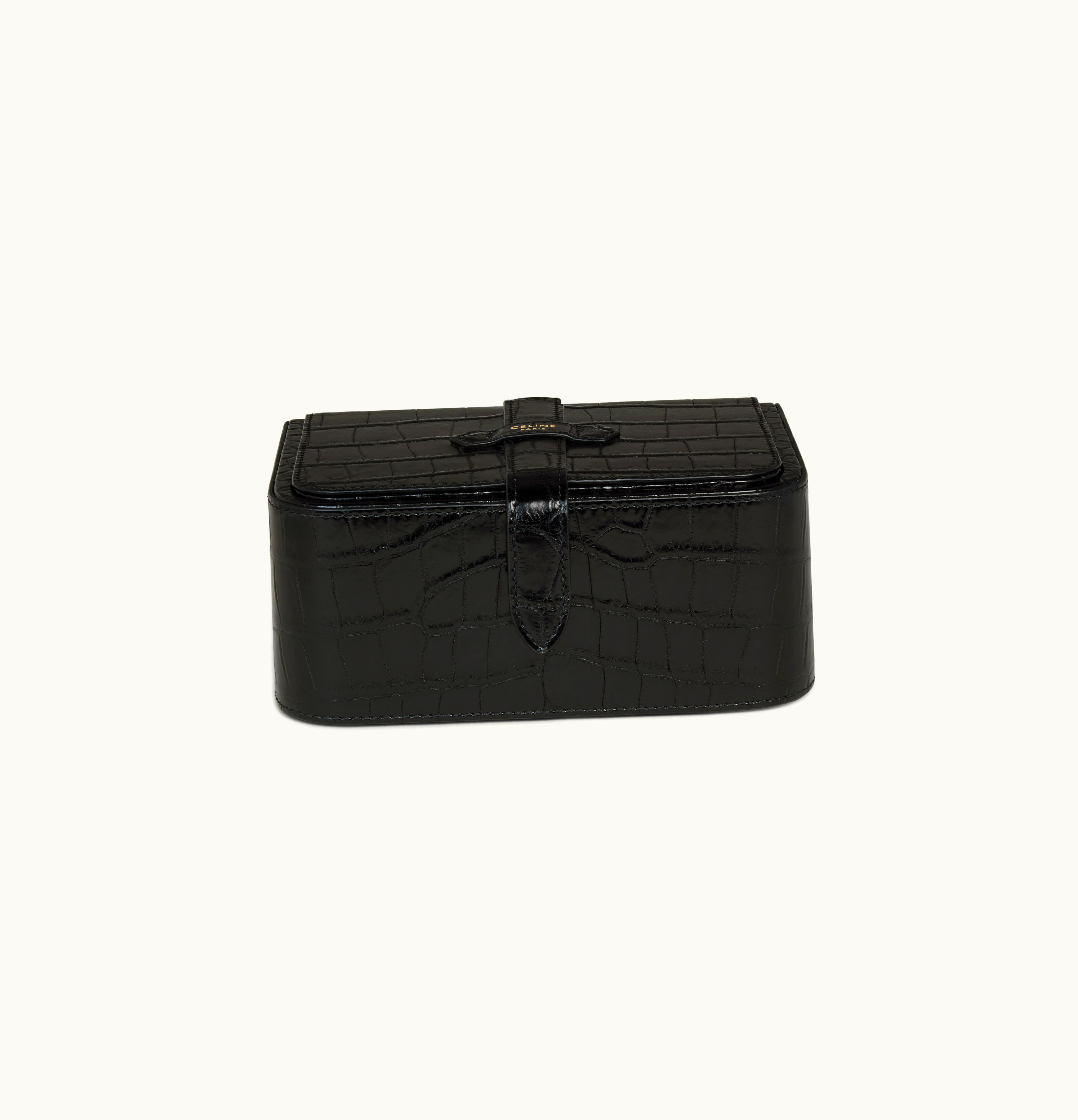 Celine Celine Large Jewels Case In Crocodile - Black