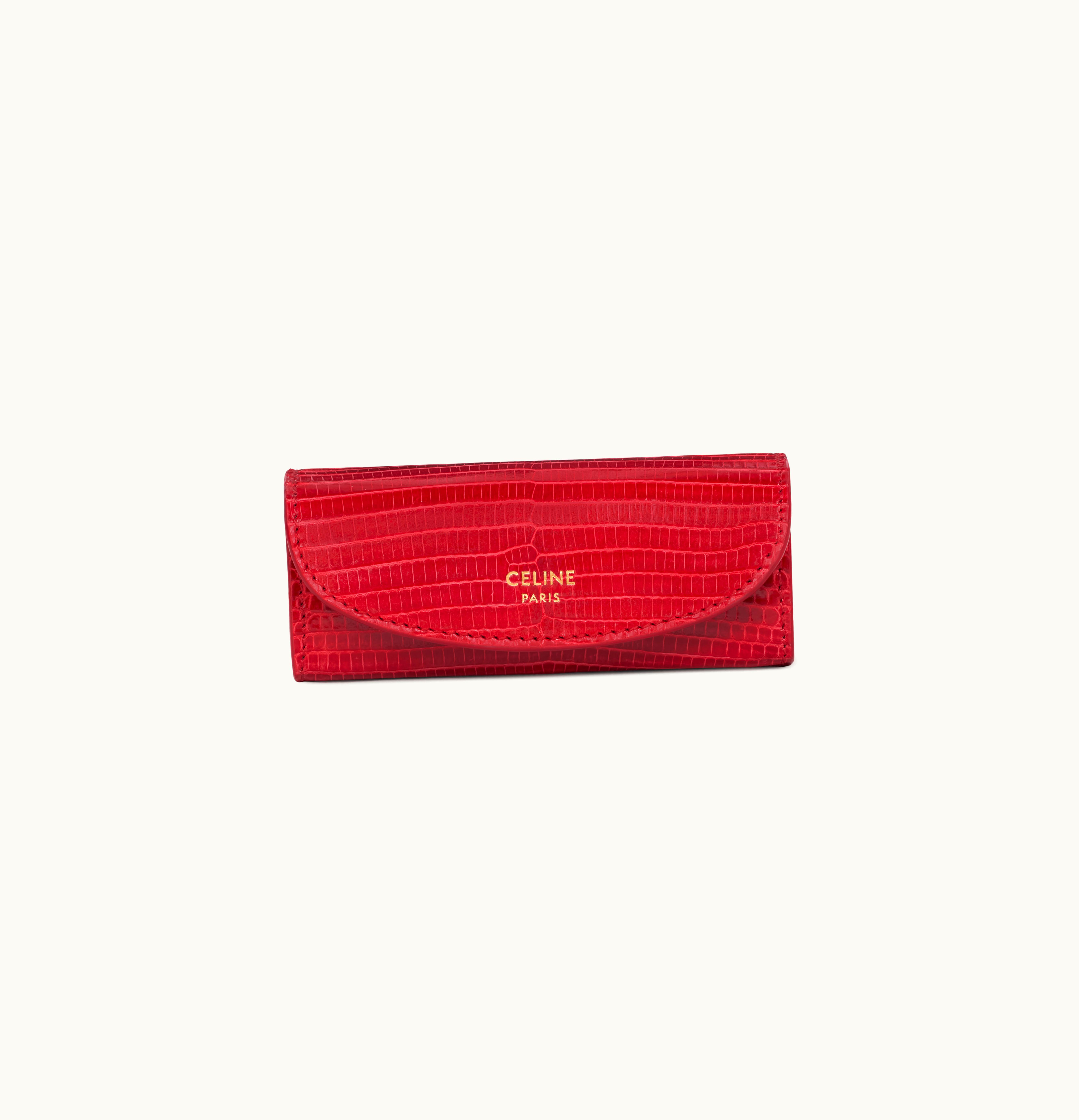 Celine Celine Ring Case In Lizard - Pop Red