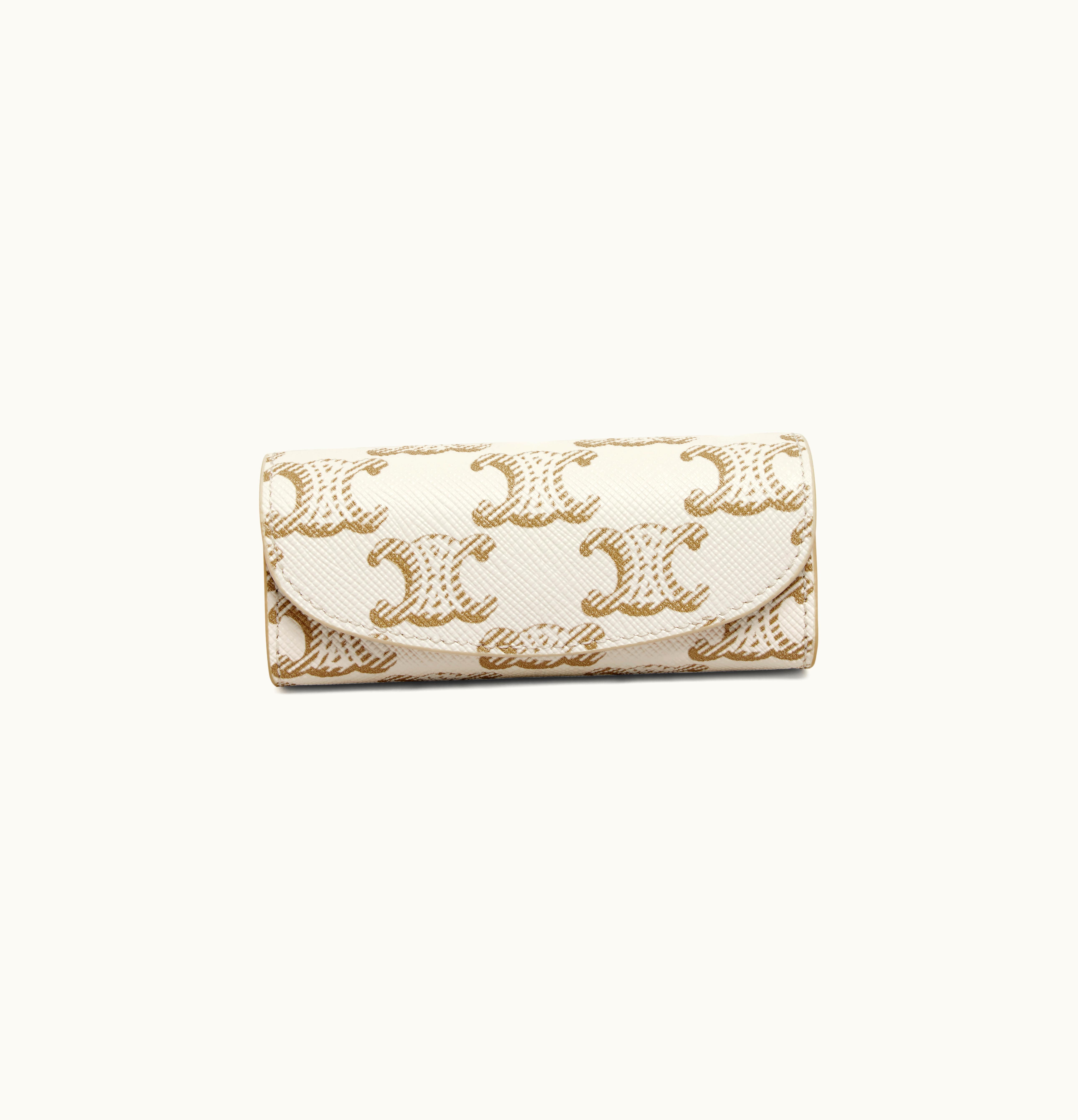 Celine Celine Ring Case In Triomphe Canvas - White