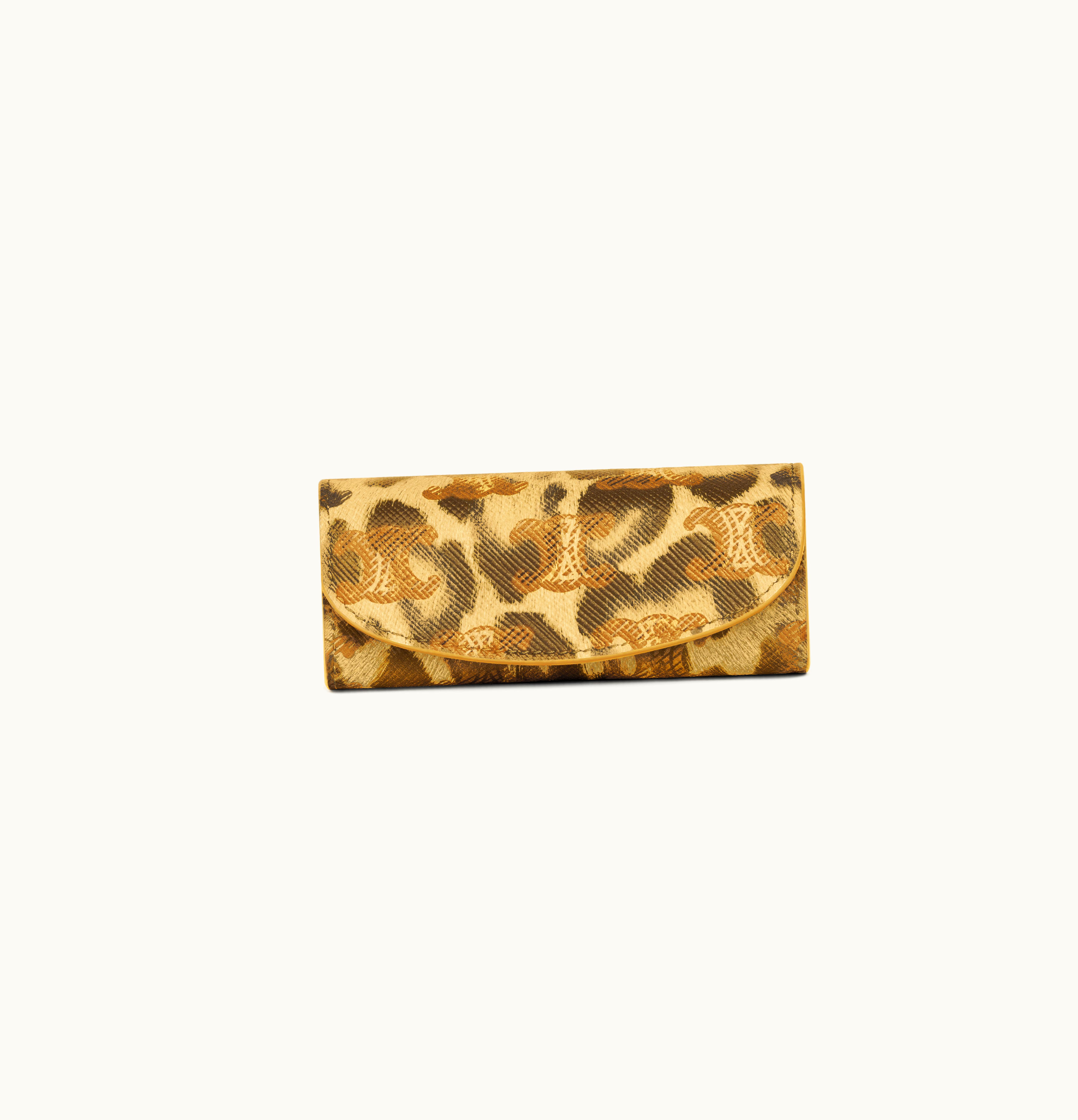 Celine Celine Ring Case In Triomphe Canvas With Leopard Print - Leopard
