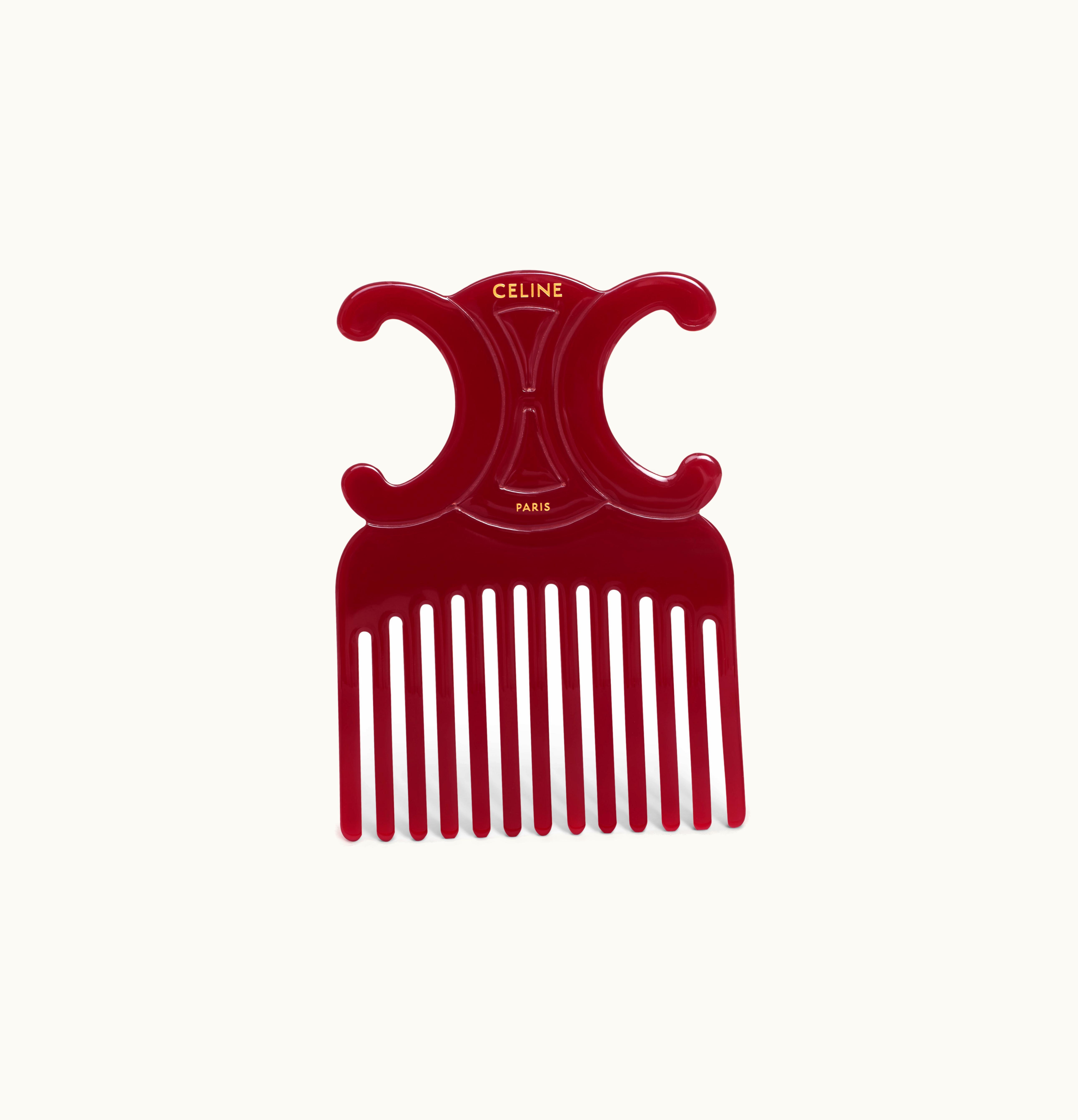 Celine Celine Triomphe Hair Comb In Acetate - Açaï