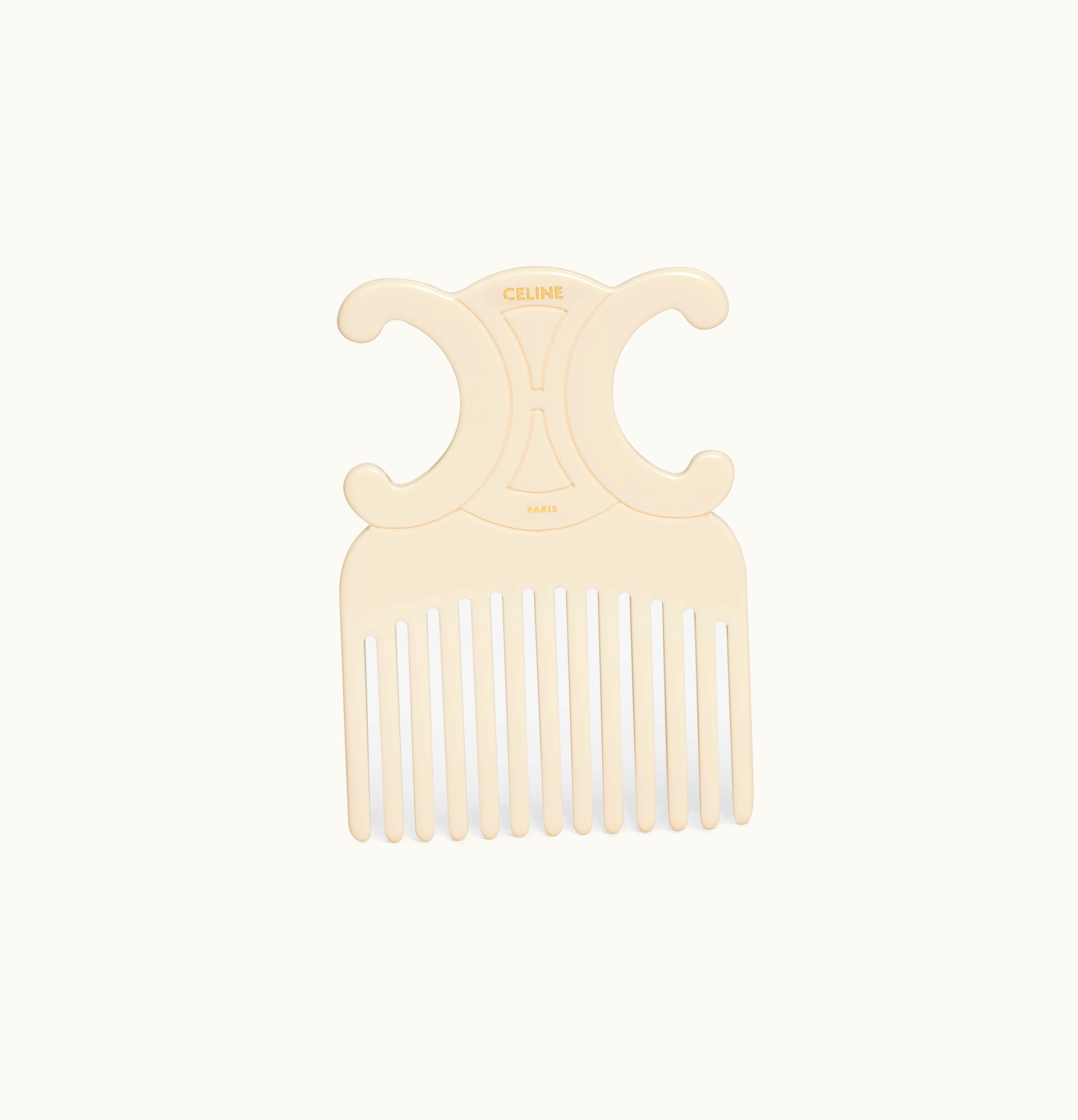 Celine Celine Triomphe Hair Comb In Acetate - Ivoire