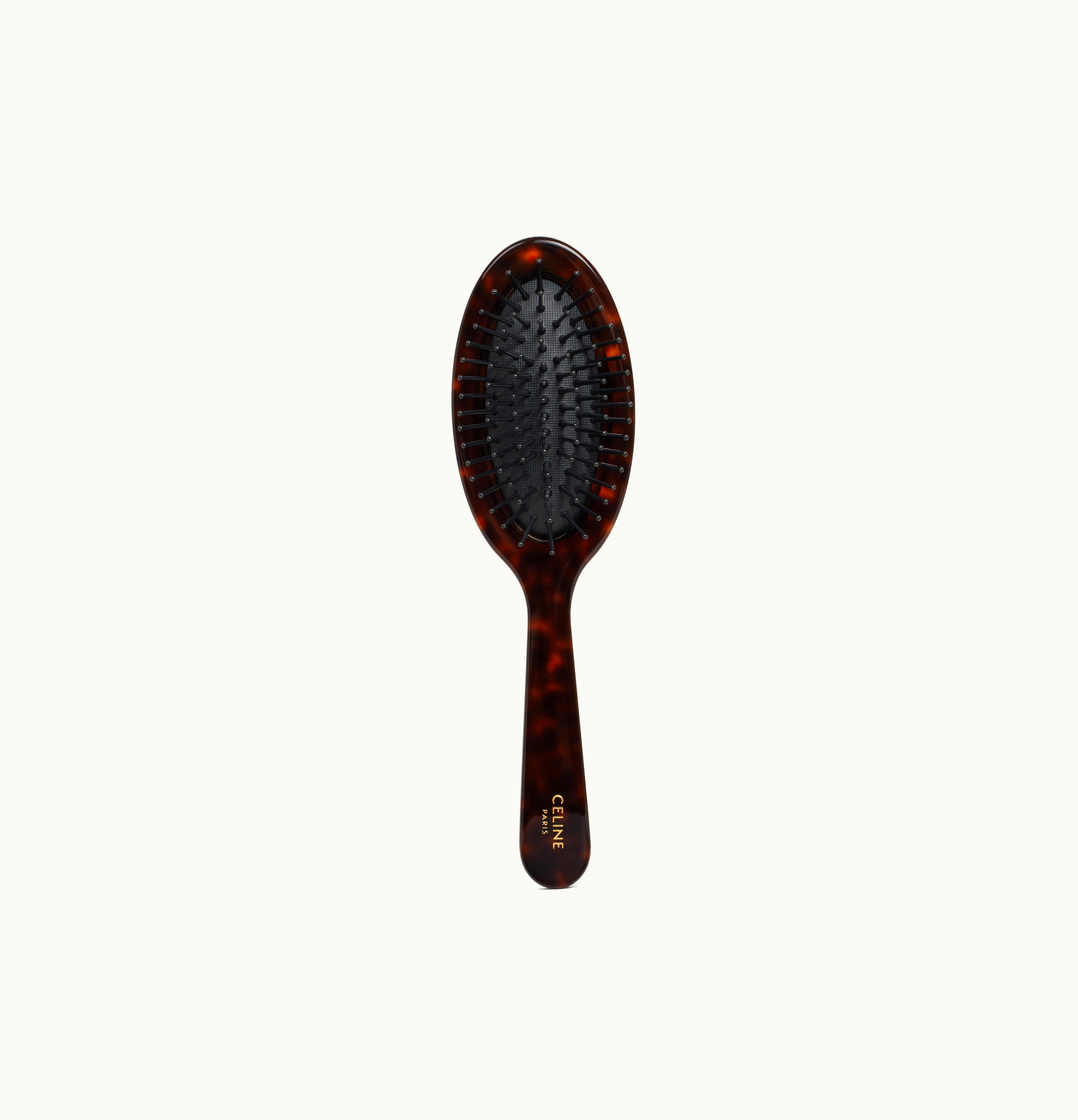 Celine Celine Small Hair Brush In Acetate - Dark Havana