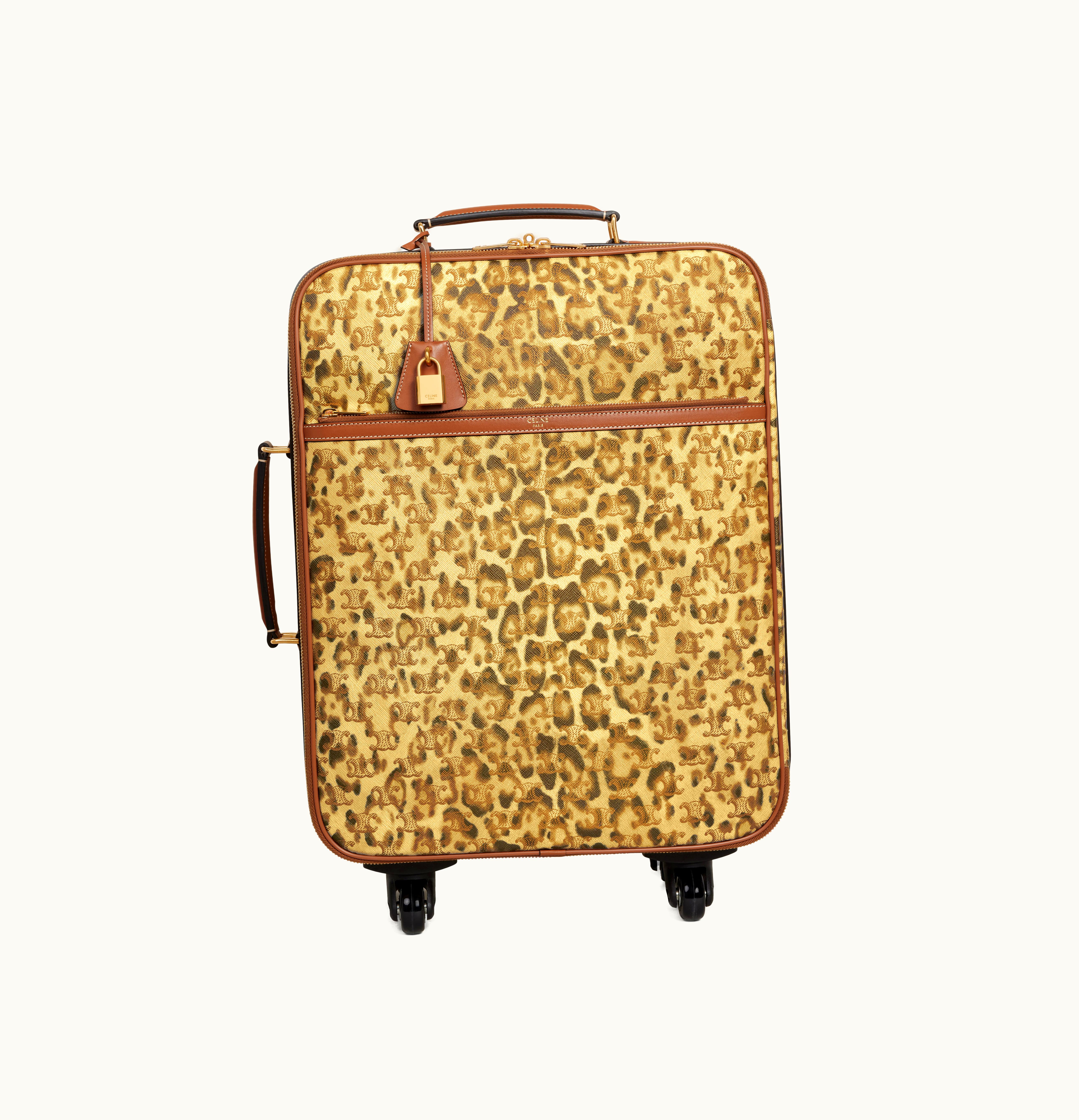 Celine Celine Small Trolley In Triomphe Canvas With Leopard Print And Calfskin - Leopard