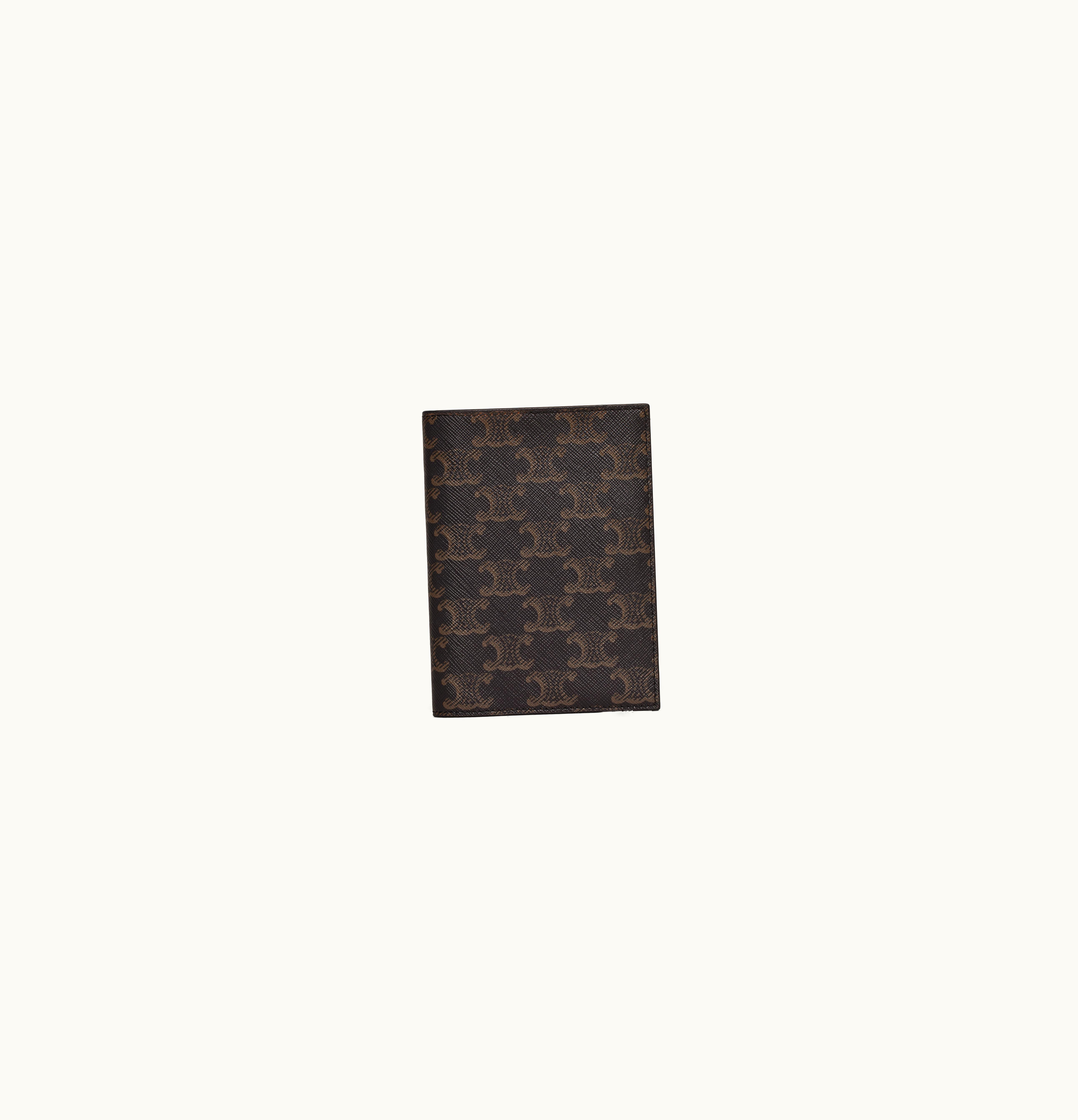 Celine Celine Passport Cover In Triomphe Canvas - Black / Tan