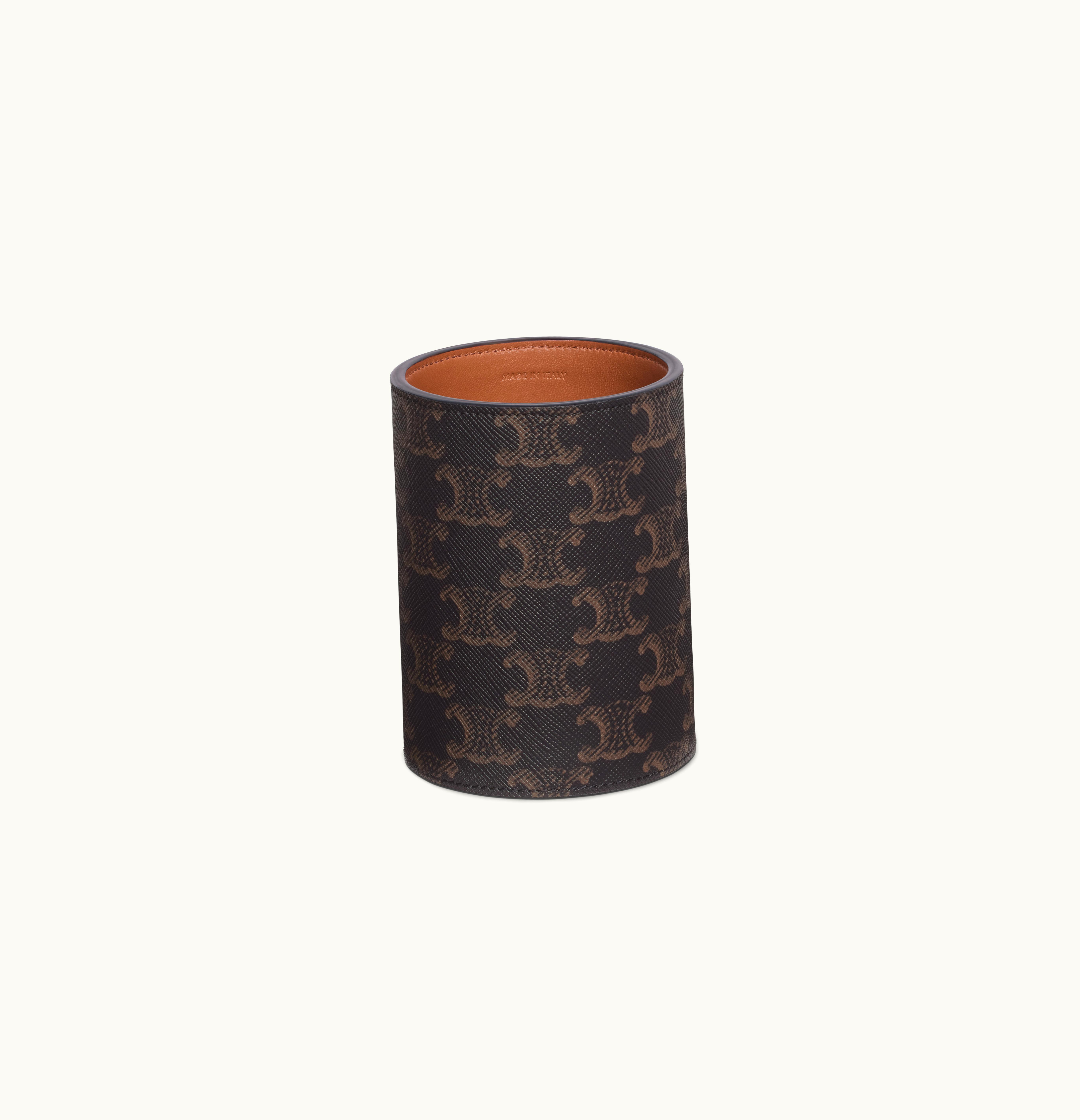 Celine Celine Pencil Holder In Triomphe Canvas - Tan