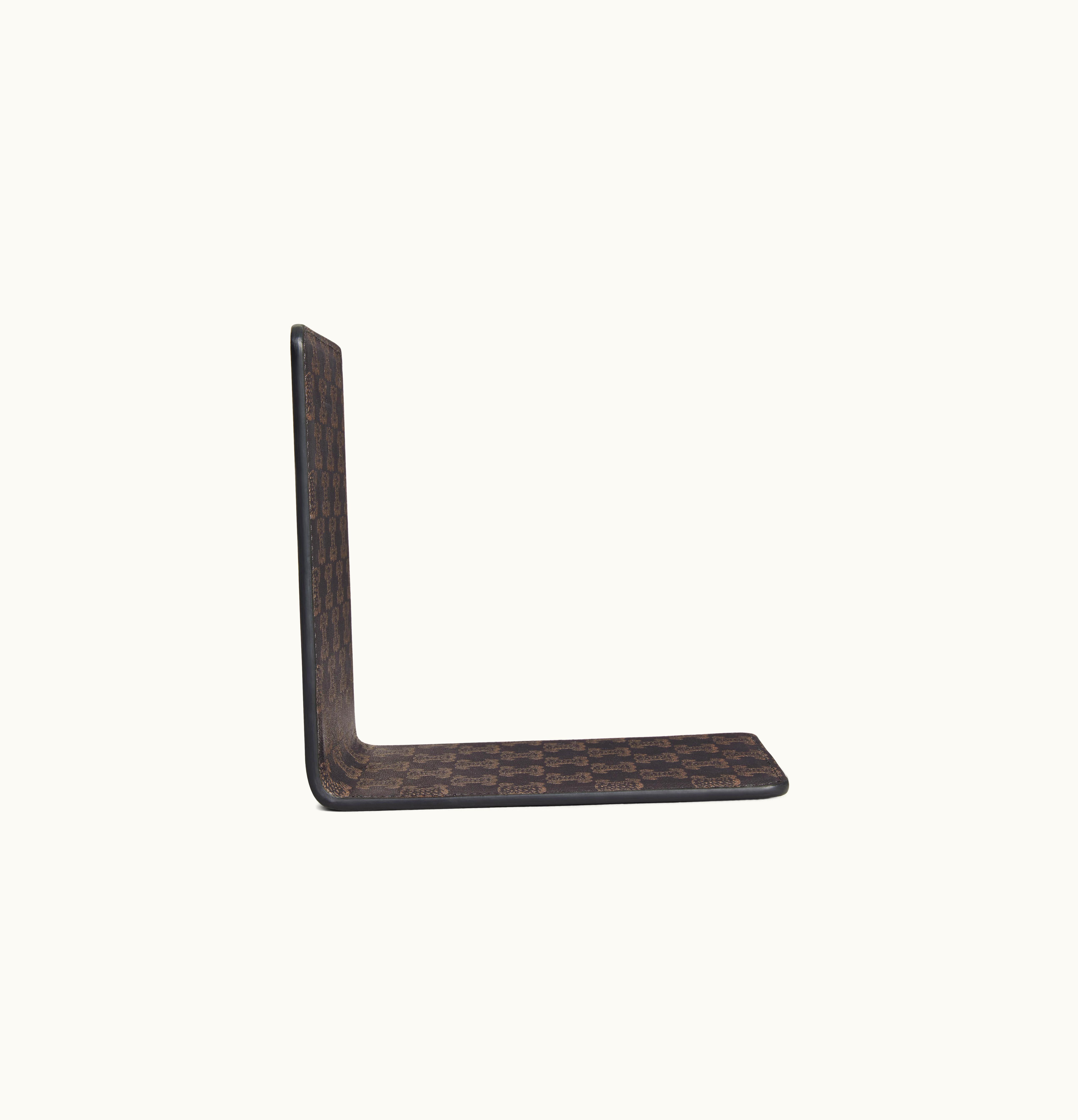 Celine Celine Bookend In Lambskin With Triomphe Canvas Print - Black / Tan