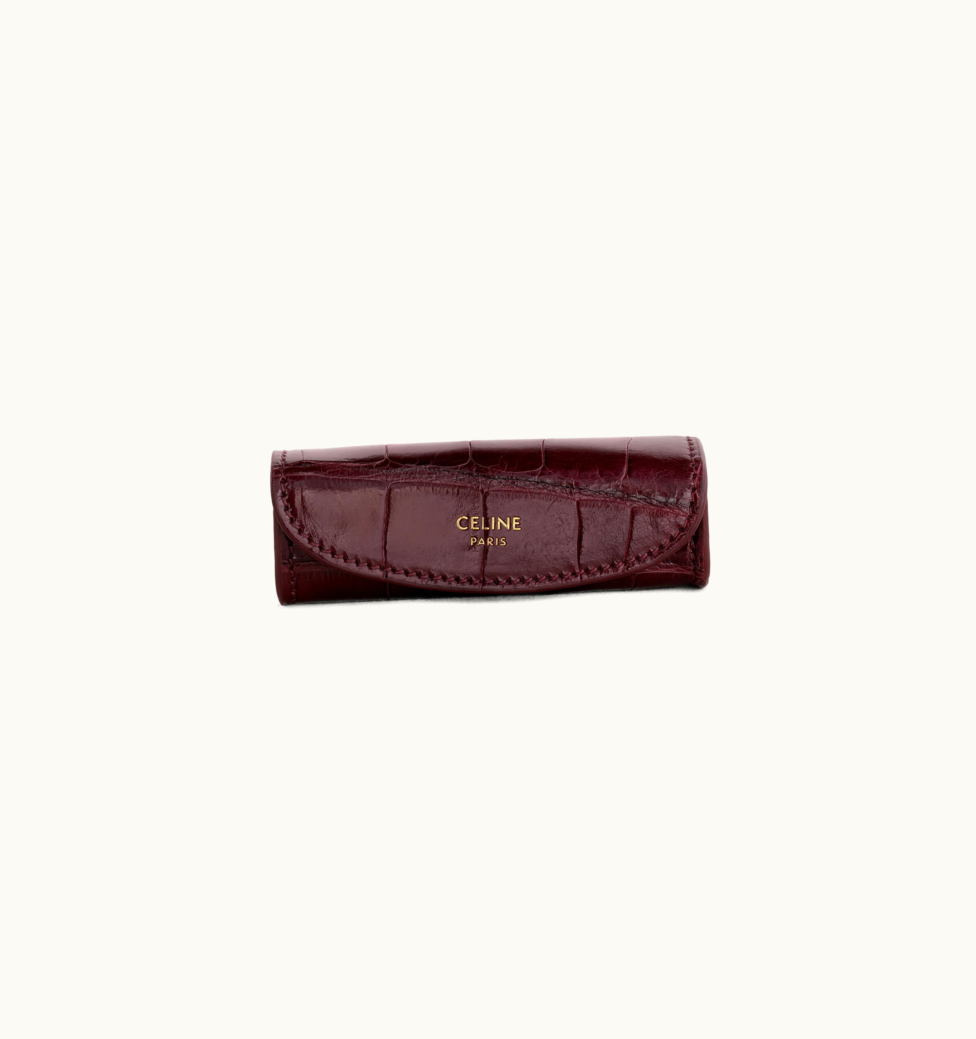 Celine Celine Dice Case In Alligator - Burgundy