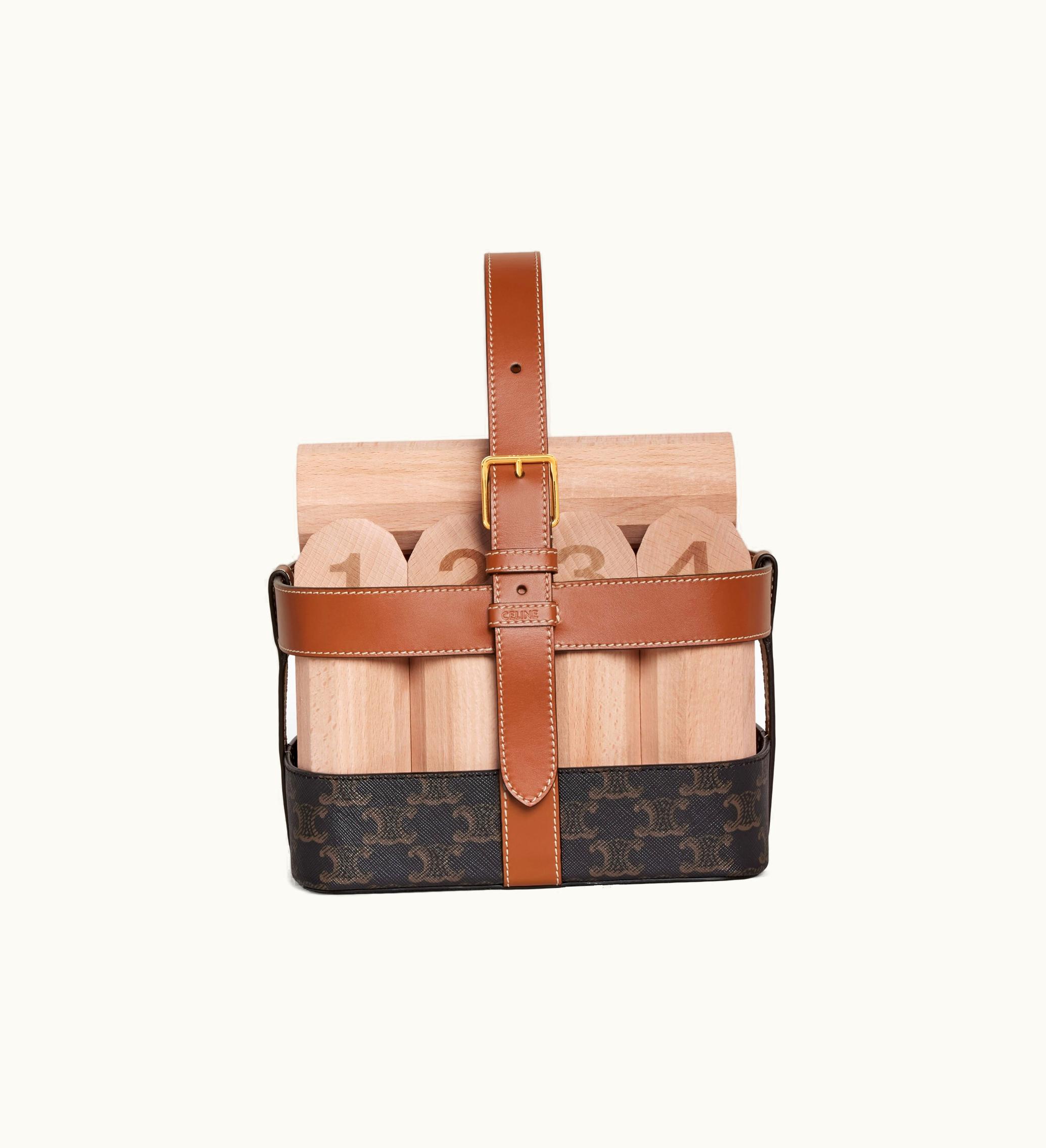 Celine Celine Finish Keels In Triomphe Canvas And Calfskin - Tan