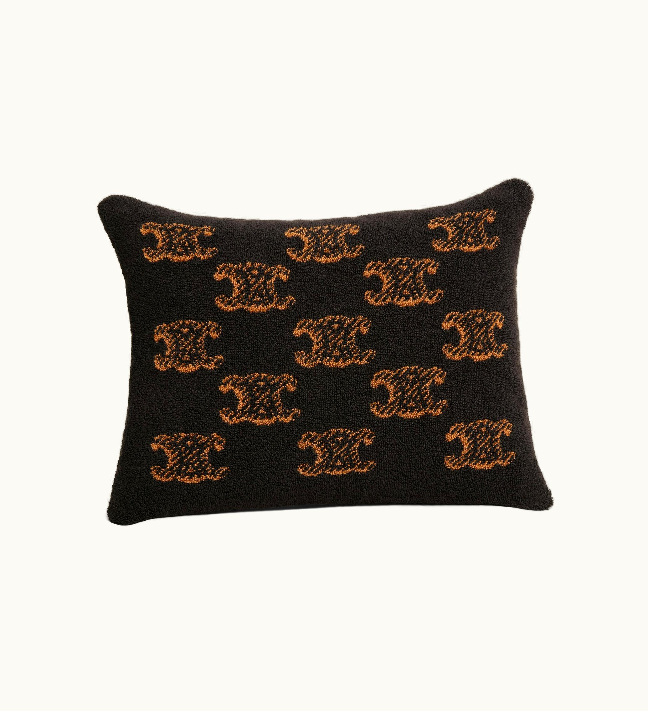 Celine Celine Beach Cushion In Monogram Terry Cotton - Brown / Camel