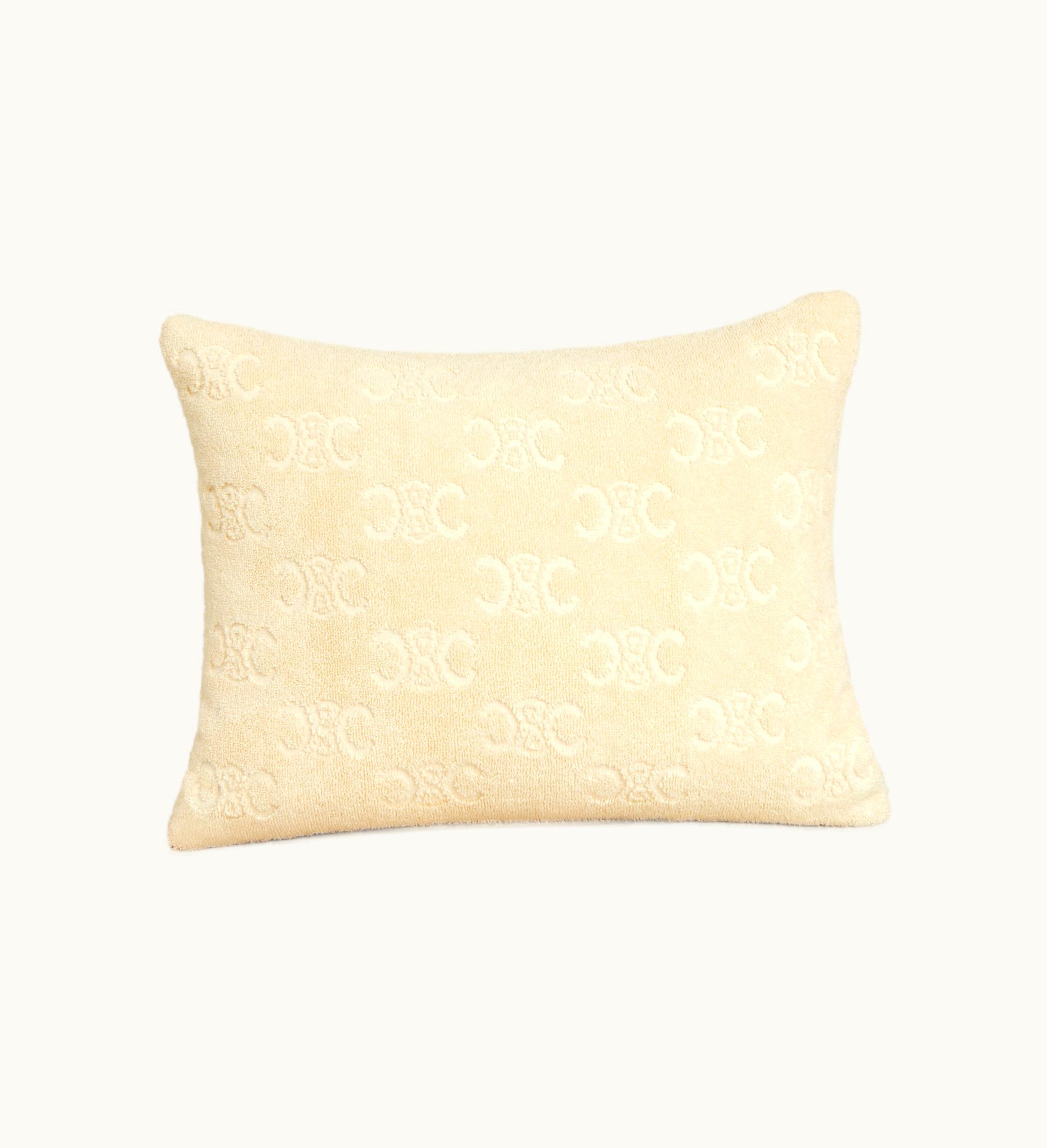 Celine Celine Beach Cushion In Monogram Terry Cotton - Ecru