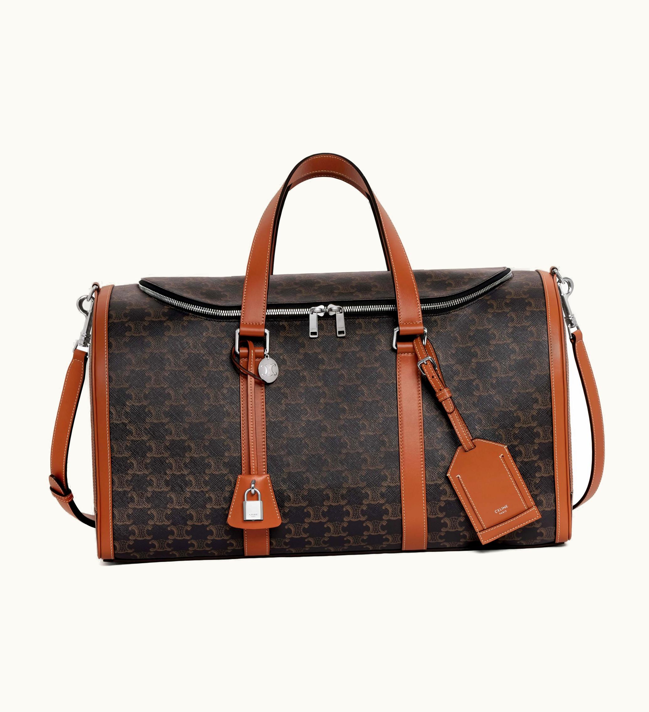 Celine Celine Travel Dog Bag In Triomphe Canvas And Calfksin - Tan