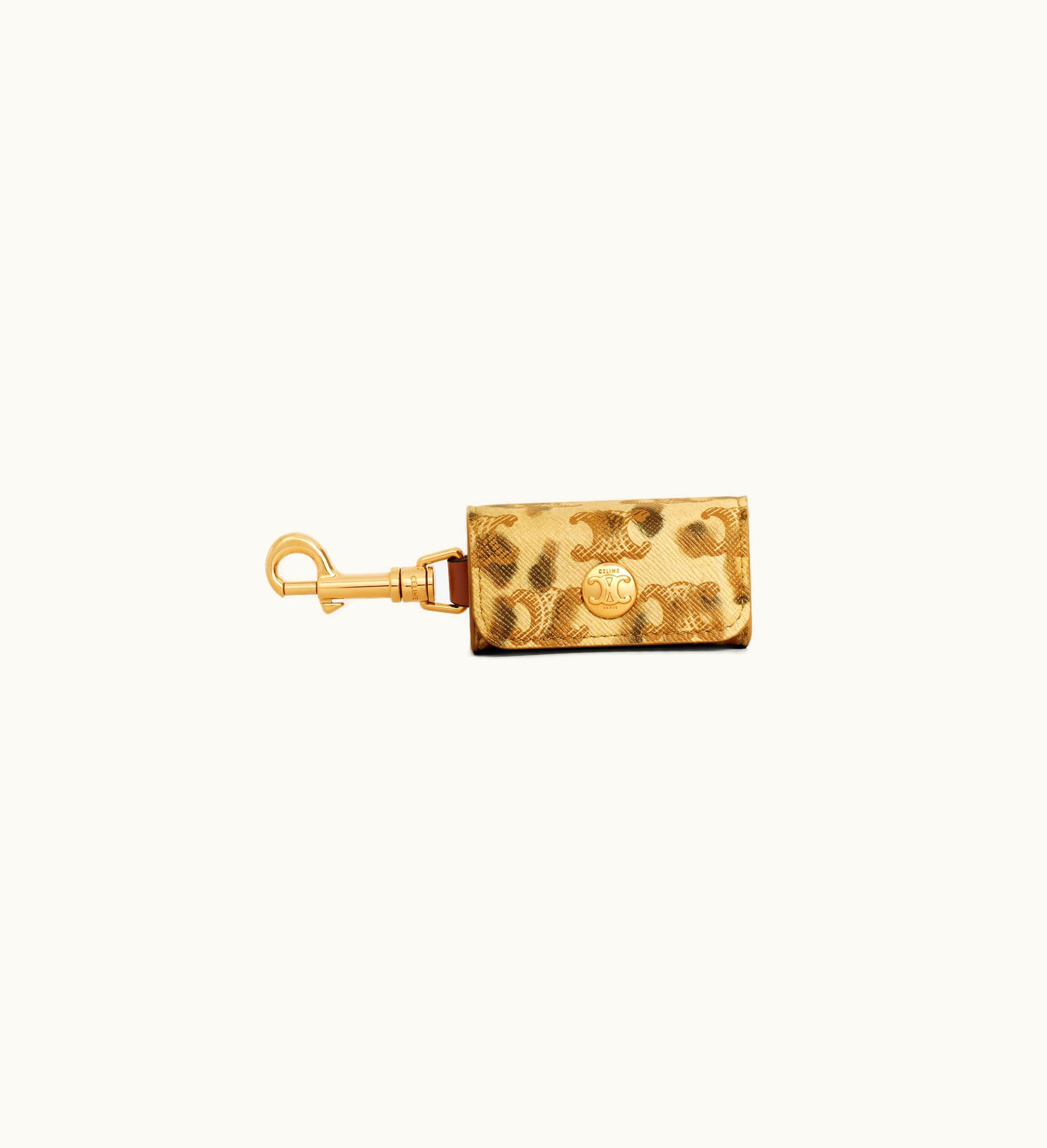 Celine Celine Dog Bags Holder In Triomphe Canvas With Leopard Print And Calfskin - Leopard
