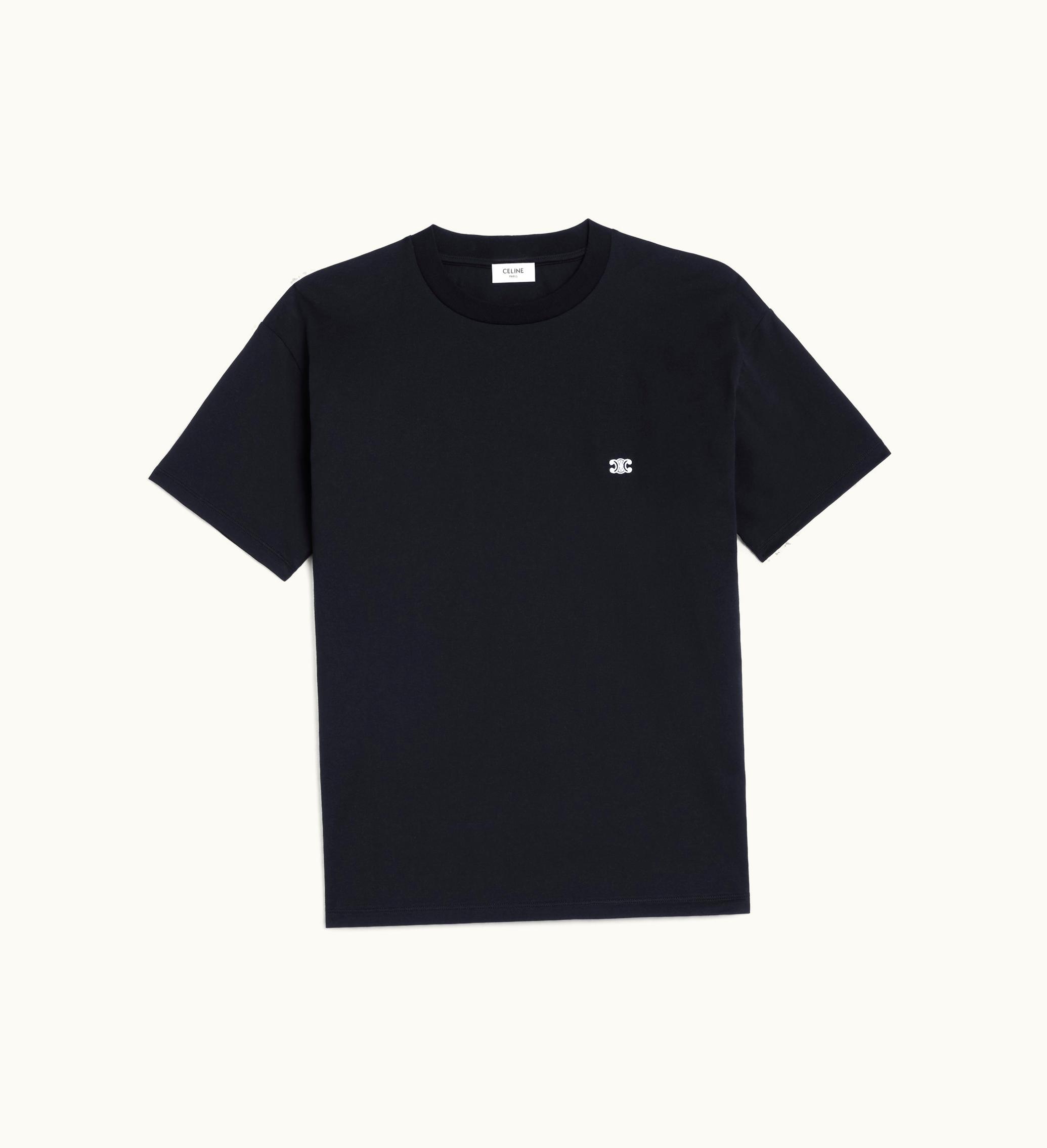 Celine Celine Triomphe Loose T-SHIRT In Cotton Jersey - Black / White