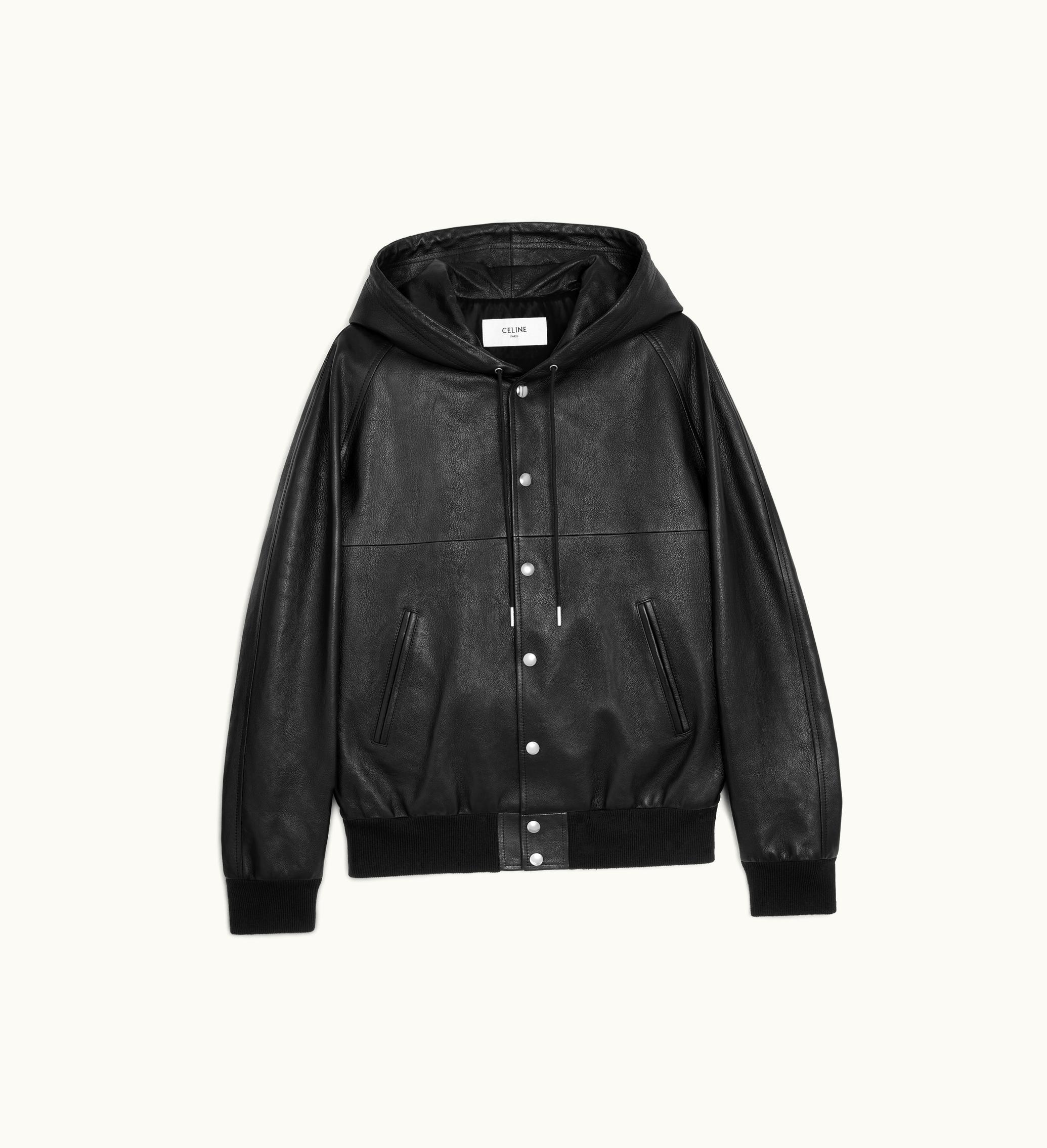 Celine Celine Loose Blouson Jacket In Soft Lambskin - Black