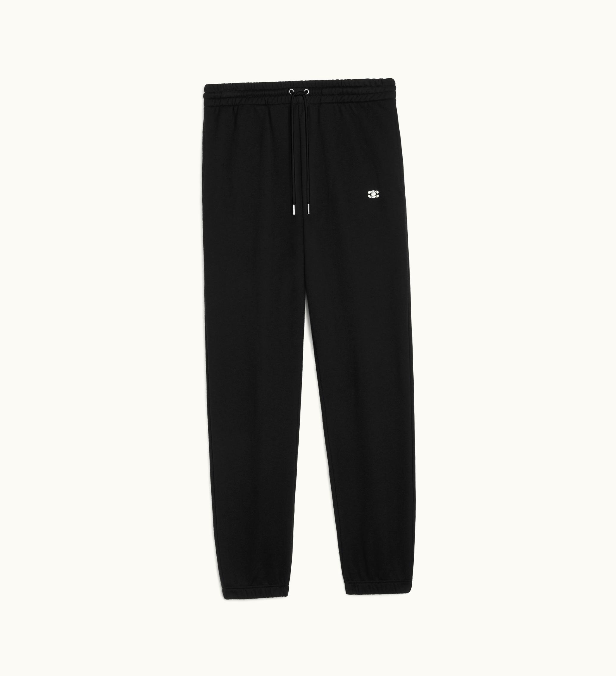 Celine Celine Triomphe Track Pants In Cotton And Cashmere - Black / White