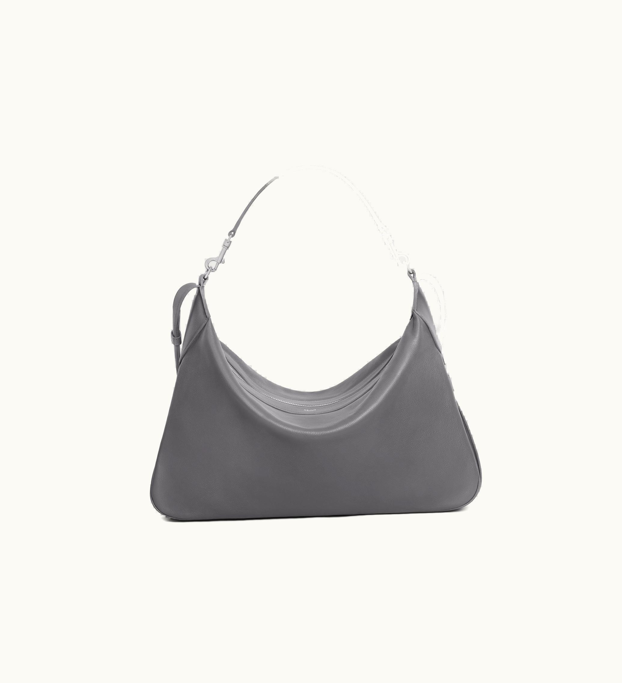 Celine Celine Large Strap Romy In Supple Calfskin - Grey