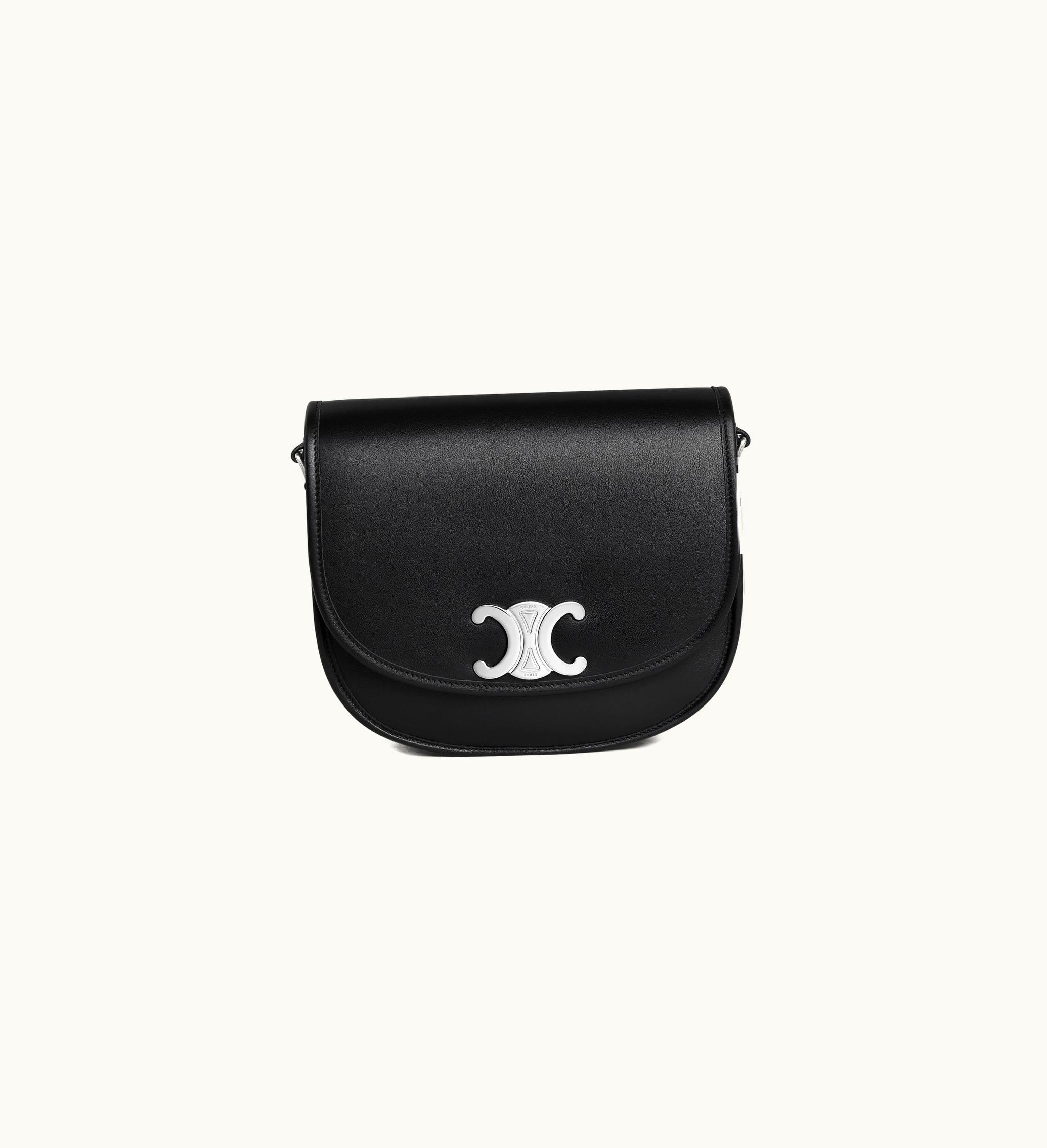 Celine Celine Medium Besace Triomphe In Supple Natural Calfskin - Black