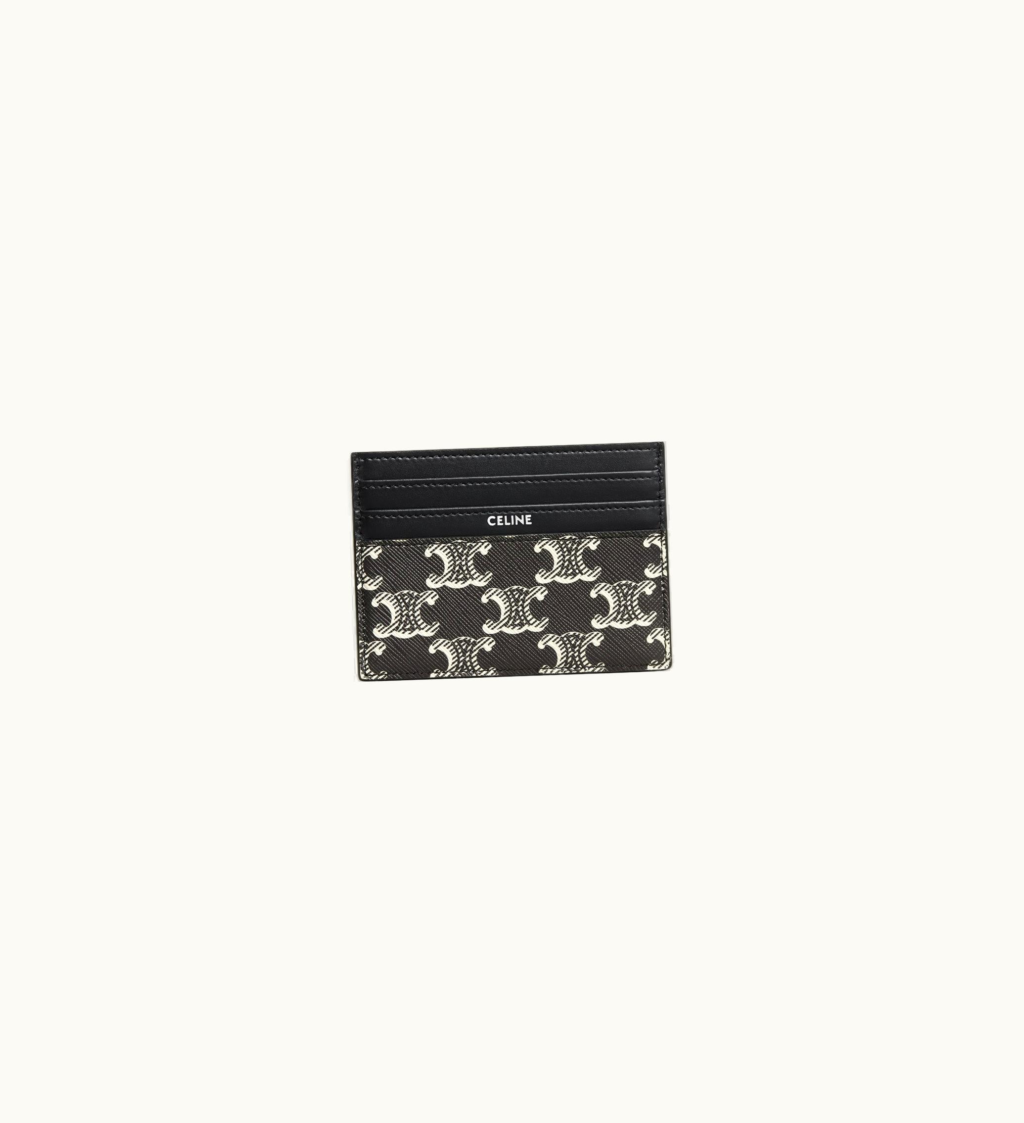 Celine Celine Large Card Holder In Triomphe Canvas TWO-TONE And Calfskin - Black / White