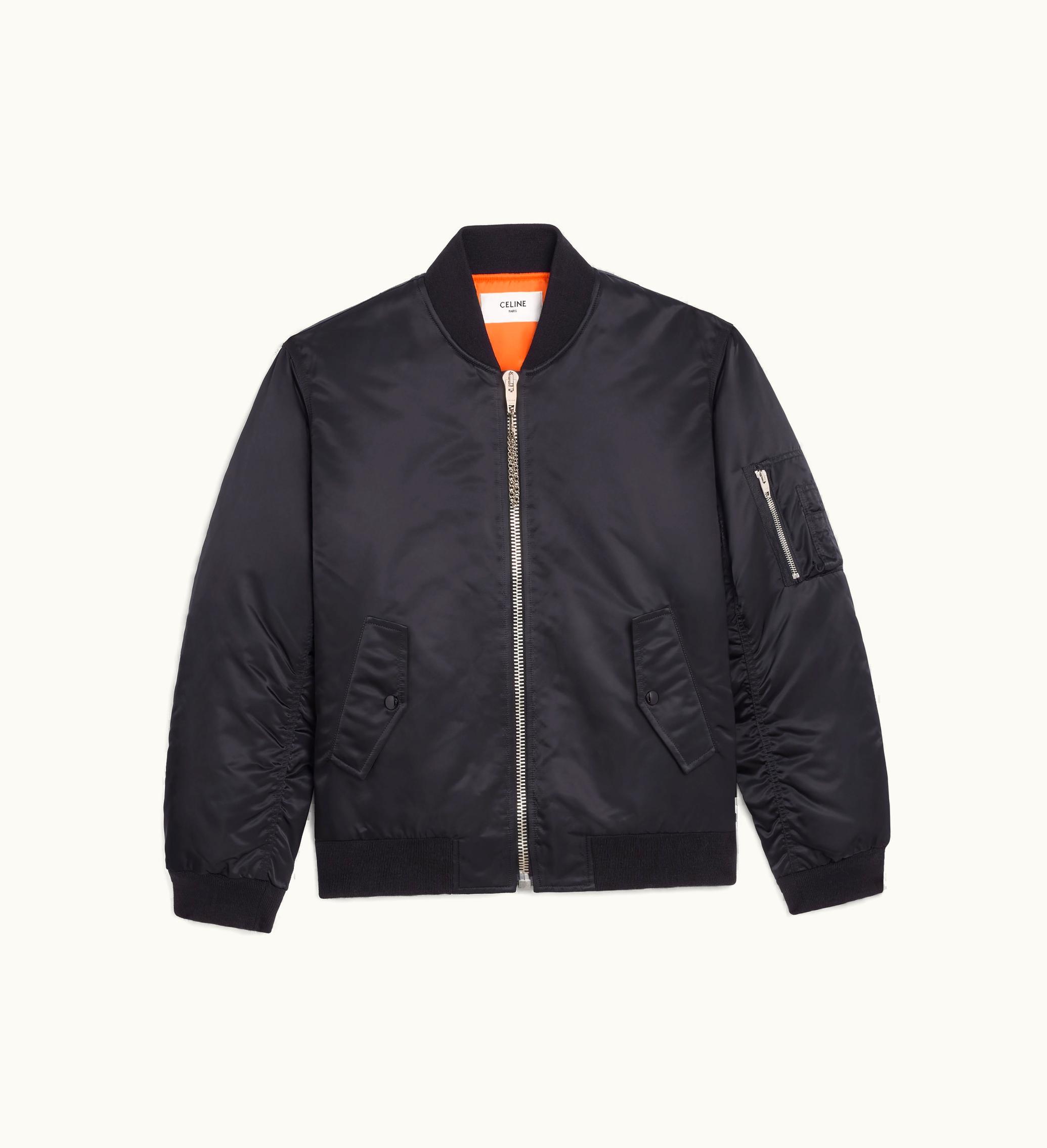 Celine Celine Bomber Jacket In Nylon Twill - Black