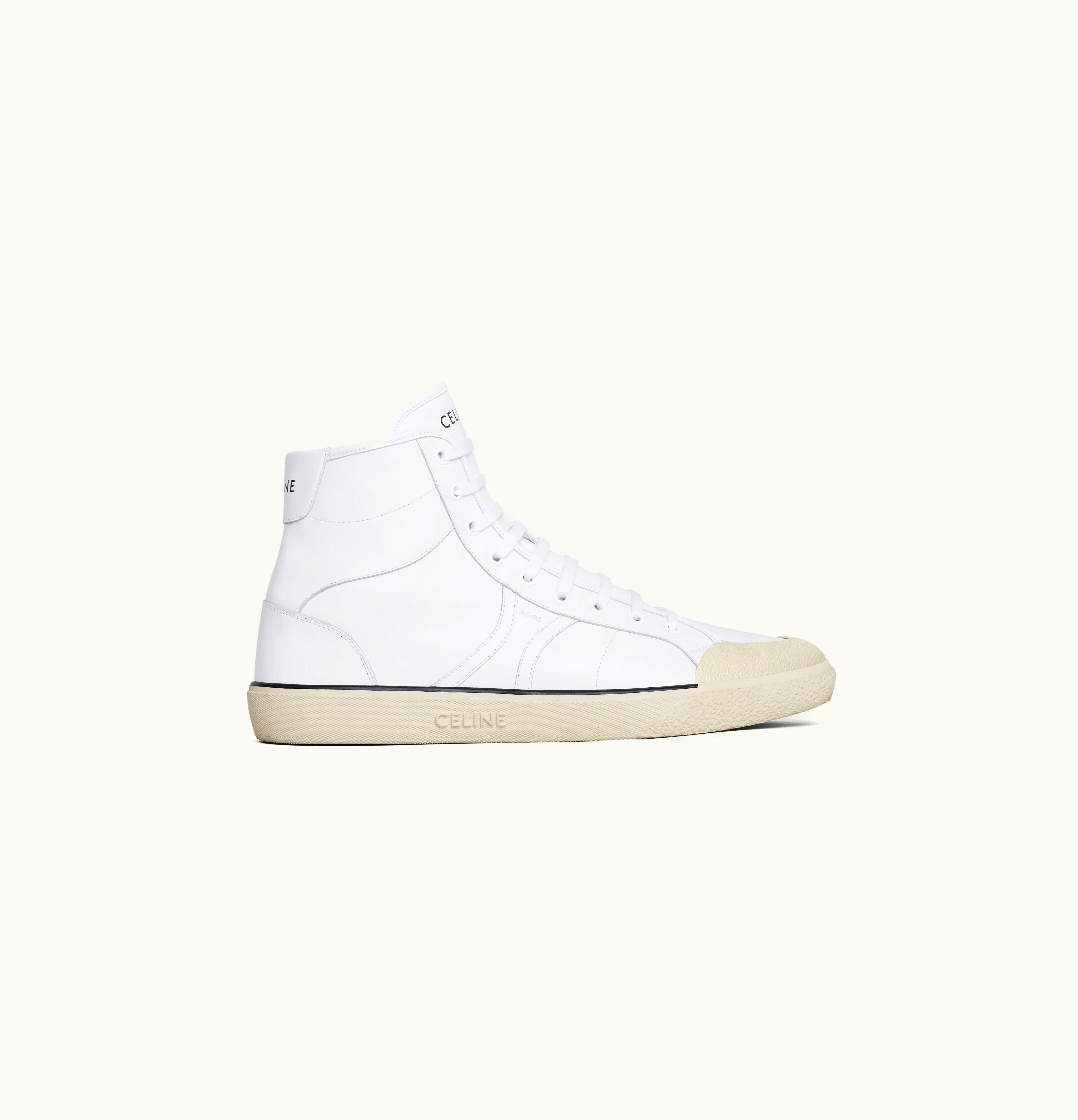 Celine AS-02 Mid Low LACE-UP Celine Alan Sneaker In Calfskin - Optic White