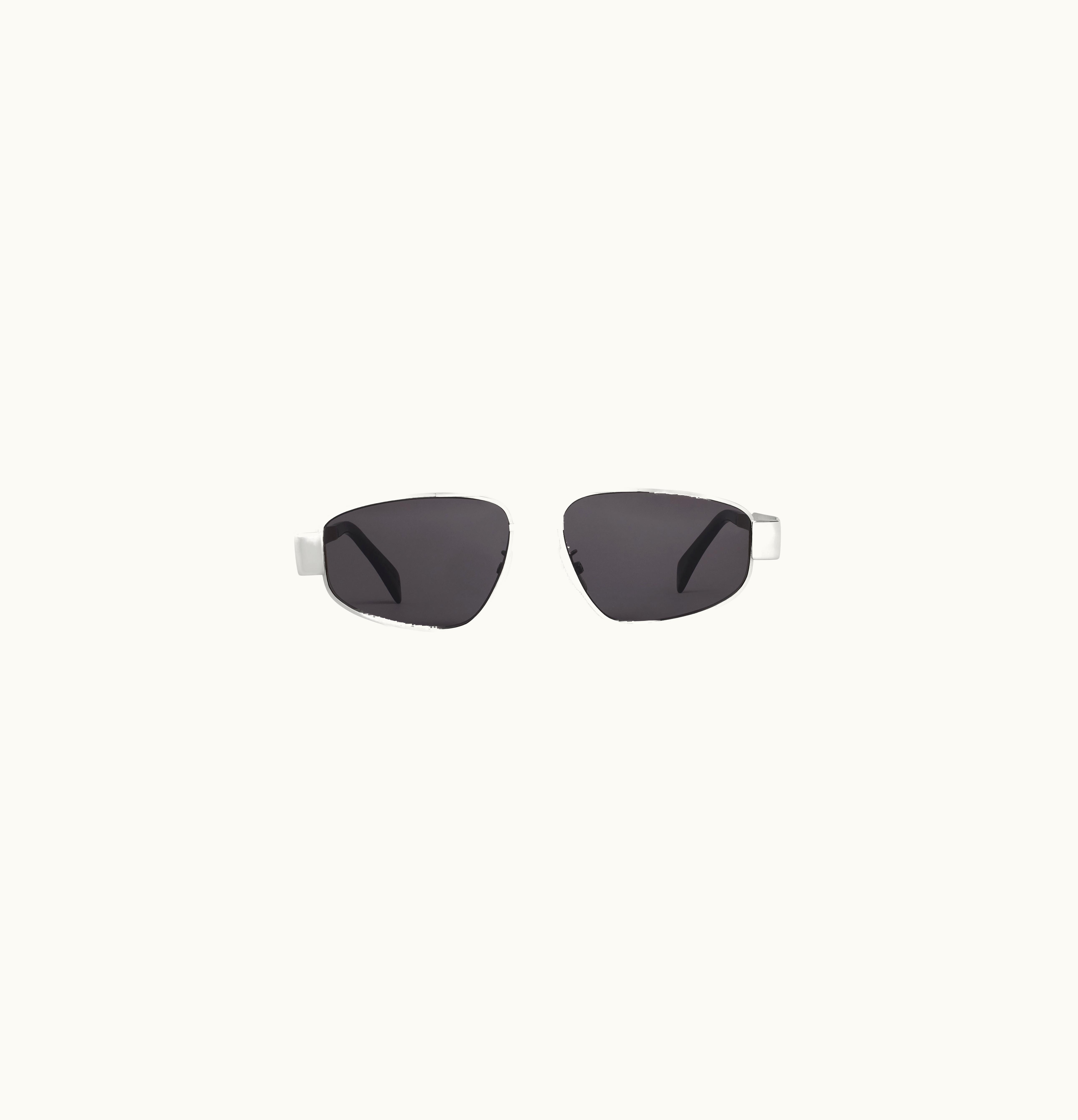 Celine Celine Triomphe Metal 03 Sunglasses In Metal - Silver / Smoke