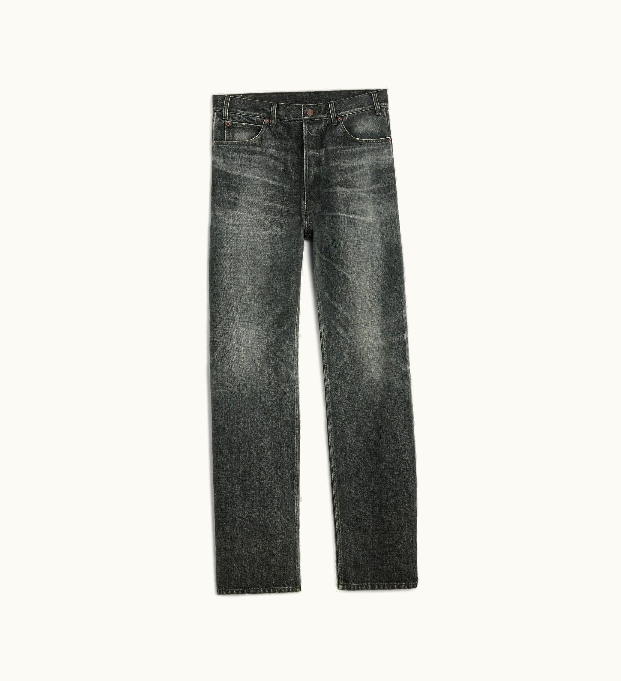 Celine Celine Wesley Jeans In Black Ice Rinse Denim - Black Ice Rinse