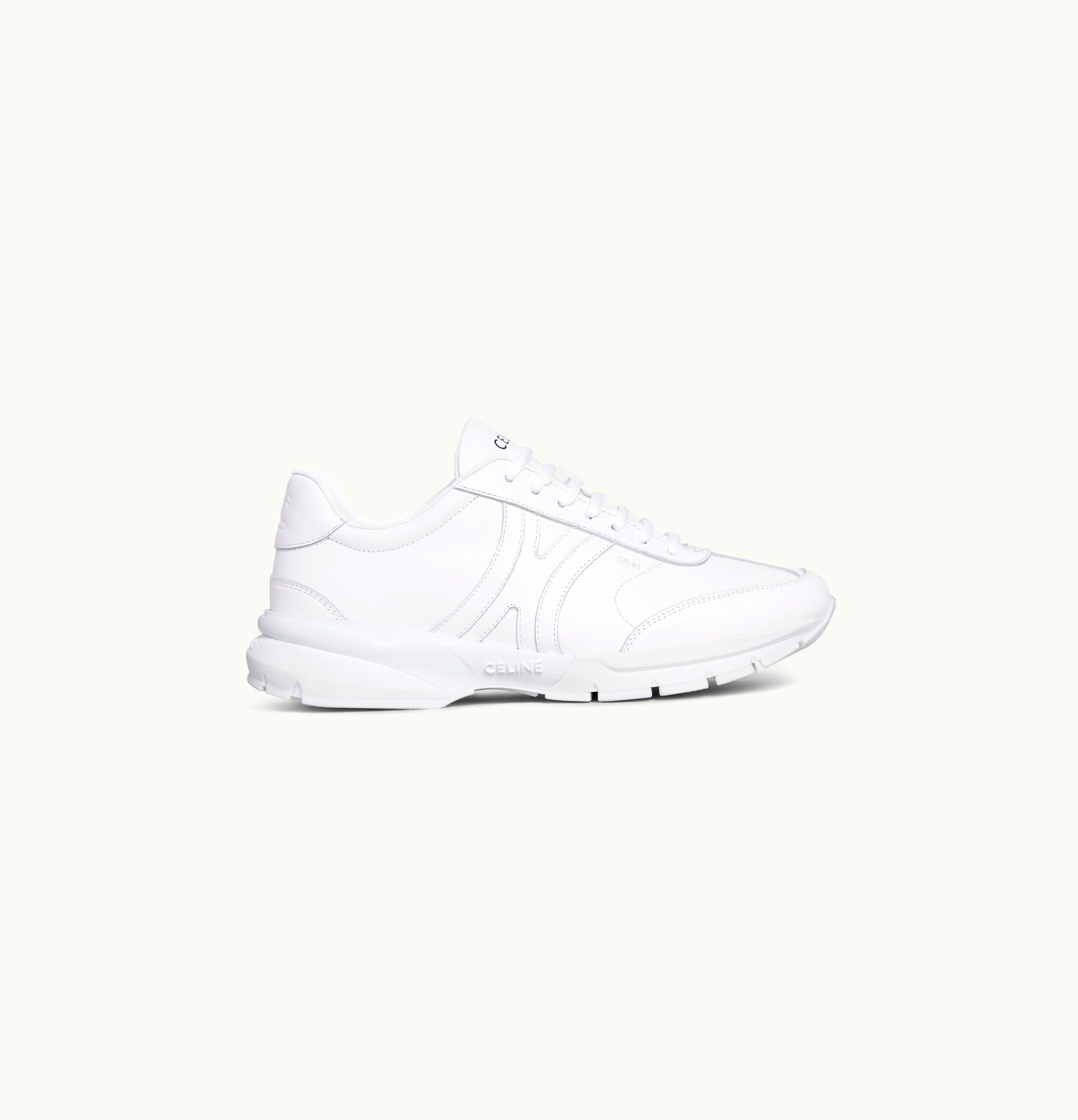 Celine Celine Runner CR-01 Low LACE-UP Sneaker In Calfskin - Optic White Optic White