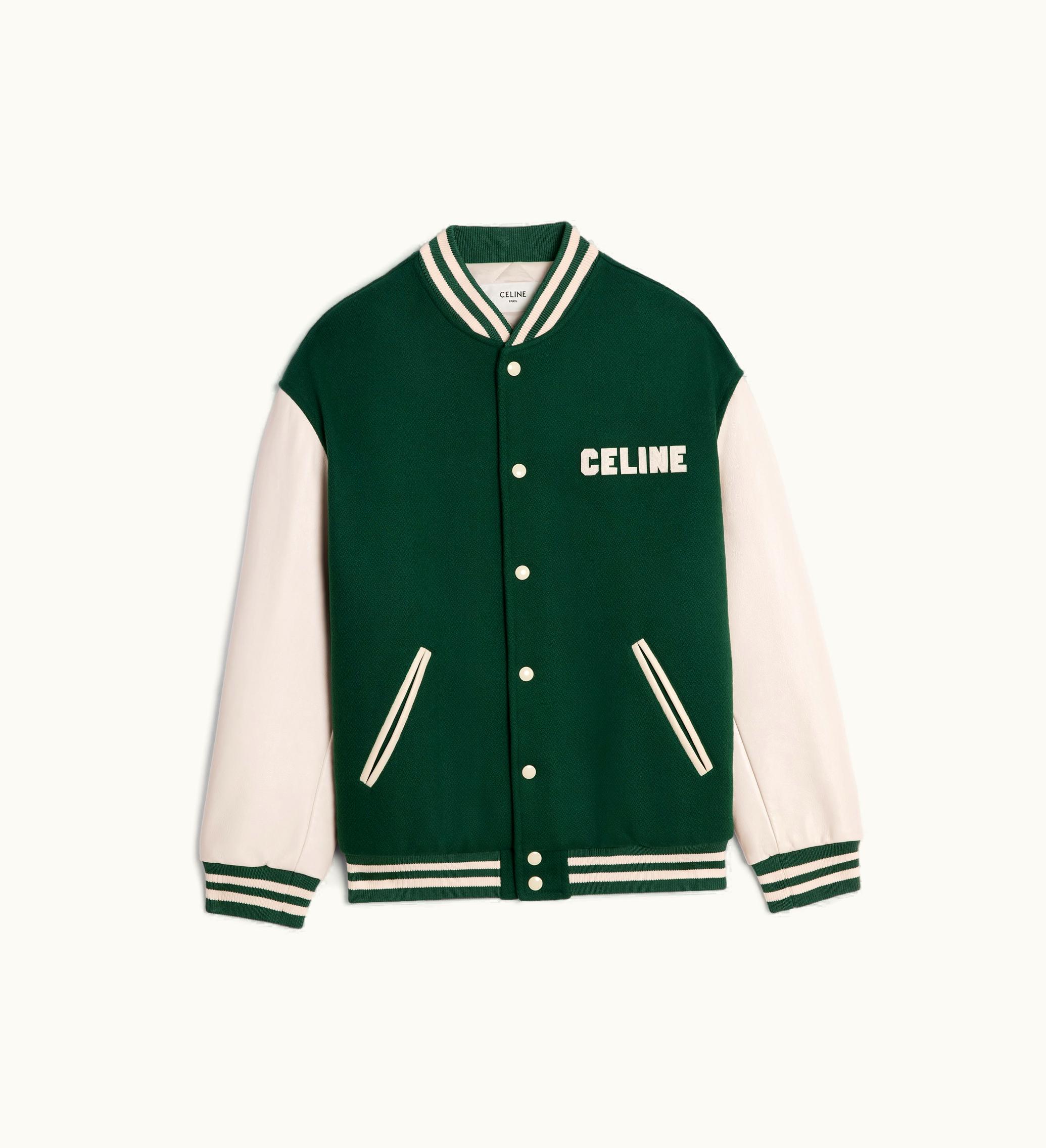 Celine Celine Loose Teddy Jacket In Textured Wool - Green