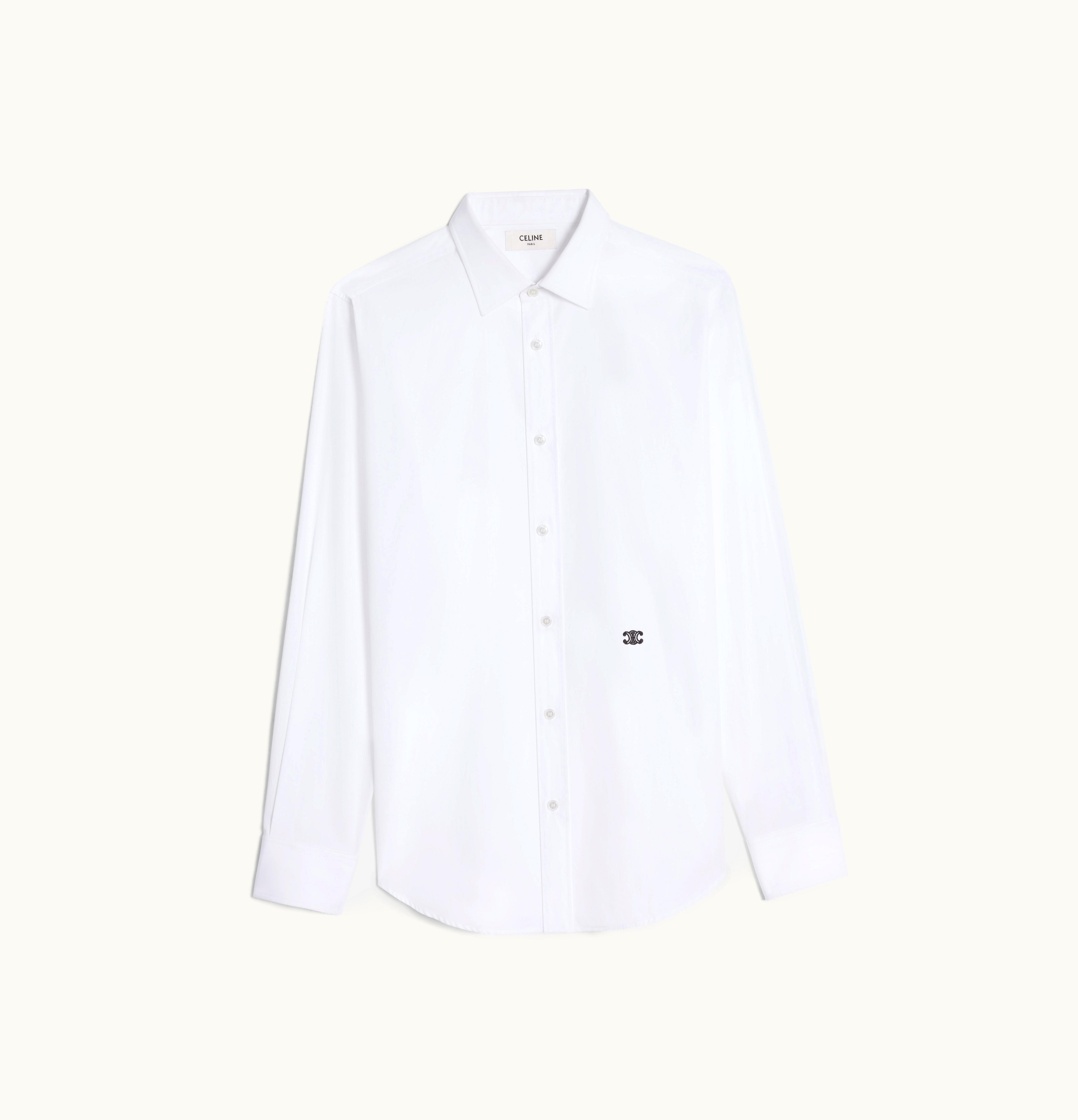 Celine Celine Loose Carnaby Shirt In Cotton Poplin - White