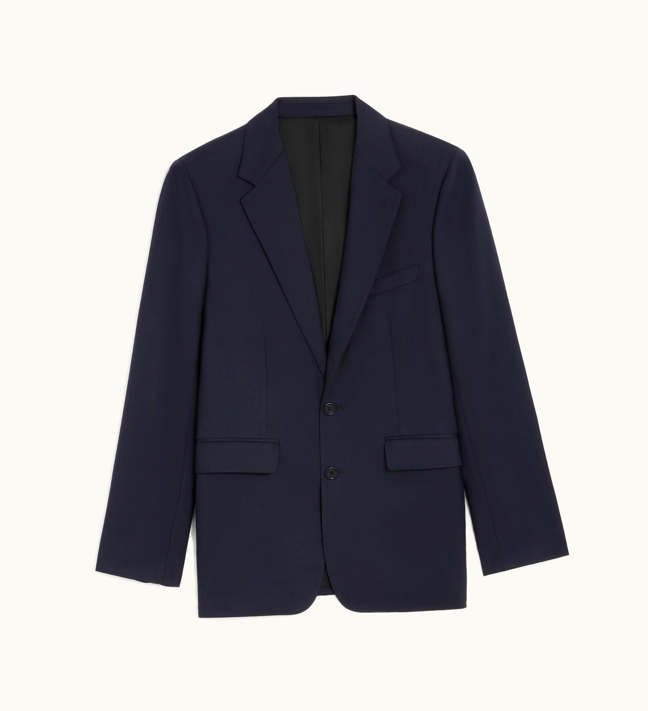 Celine Celine Classic Jacket In Wool Gabardine - Navy